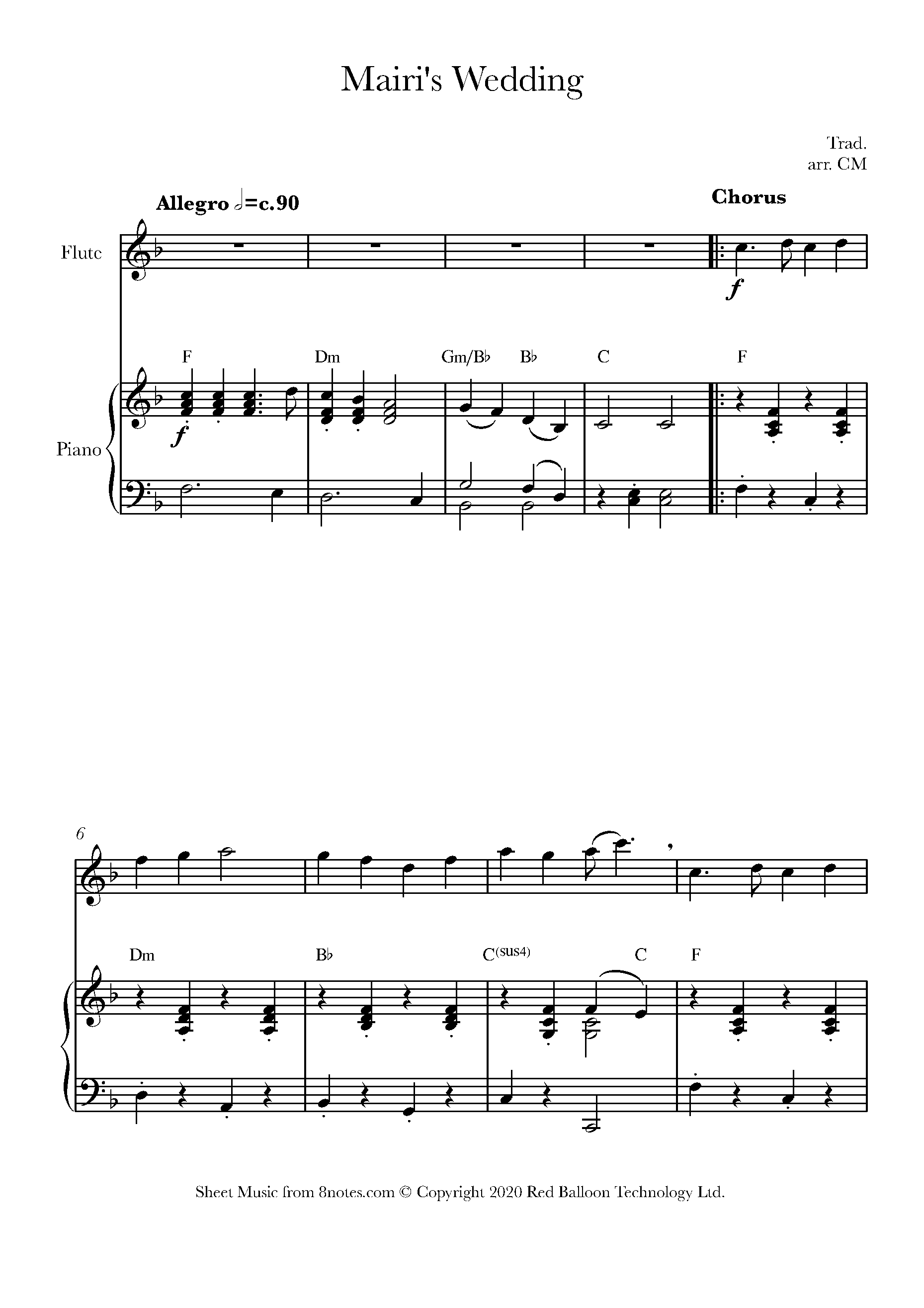 Mairi&rsquo;s Wedding Sheet music for Flute - 8notes.com