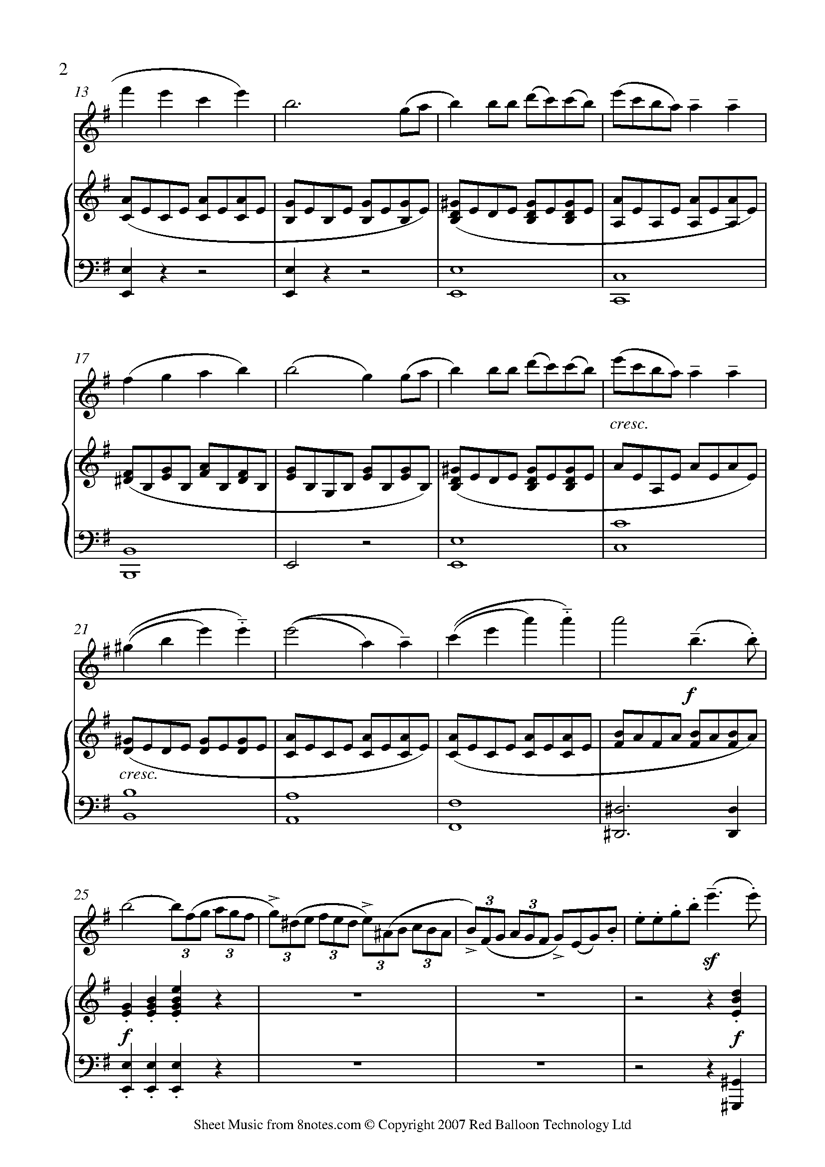 Mendelssohn Theme from Violin Concerto Op.64 in E minor Sheet music