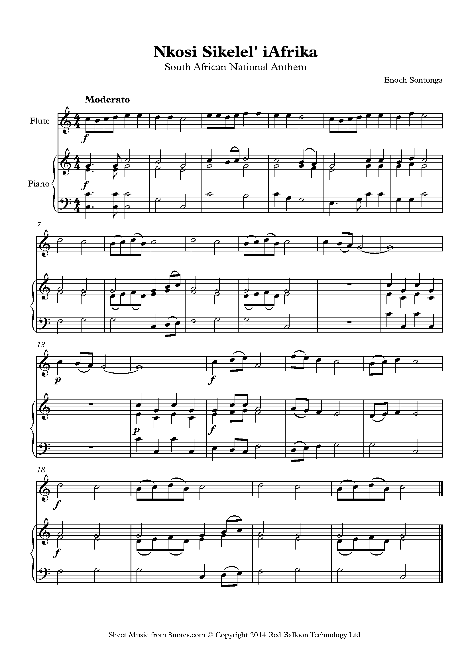 Nkosi Sikelel' iAfrika (South African National Anthem) Sheet music for