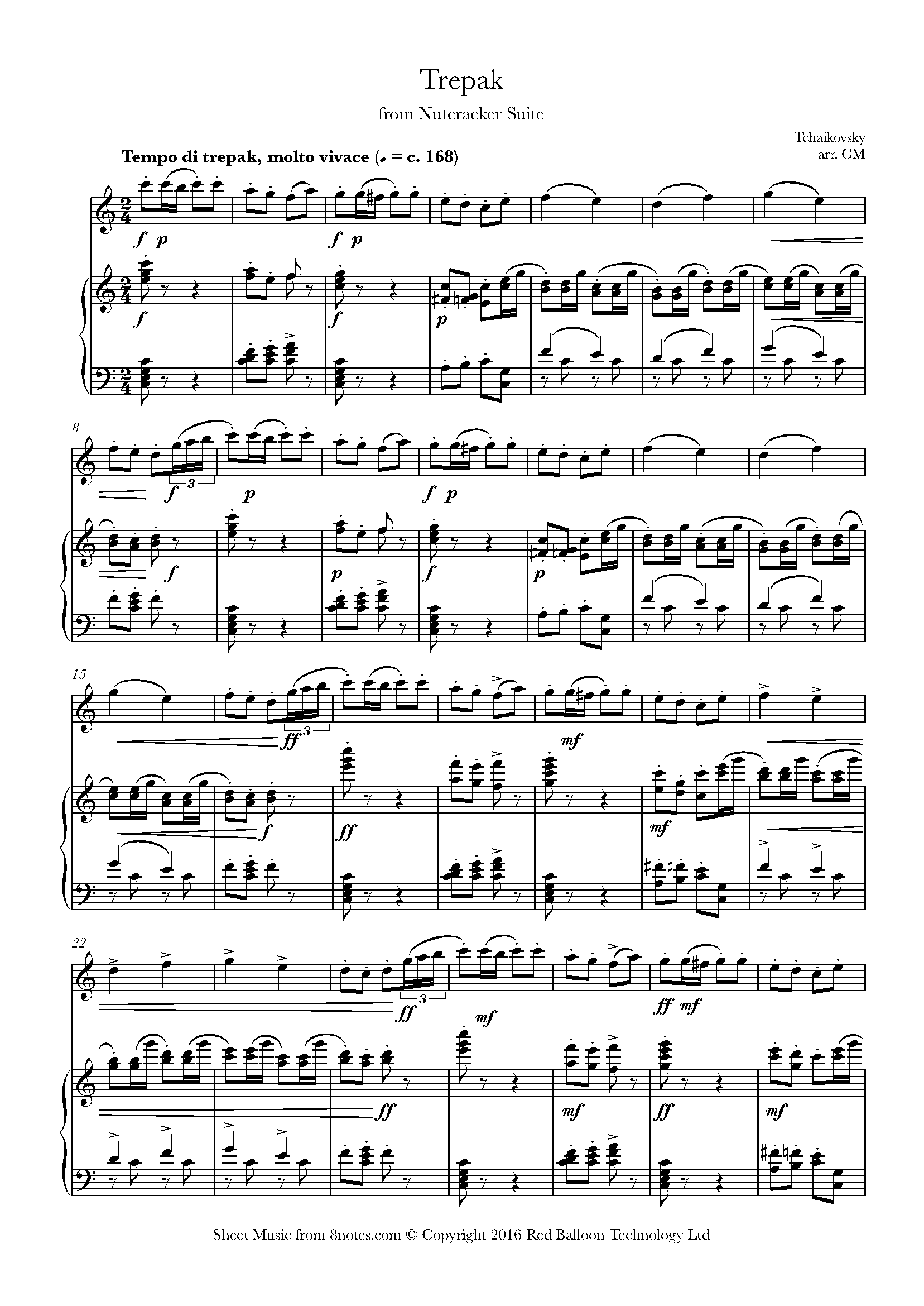 Tchaikovsky Trepak from Nutcracker Suite, Op. 71a IV. Sheet music for