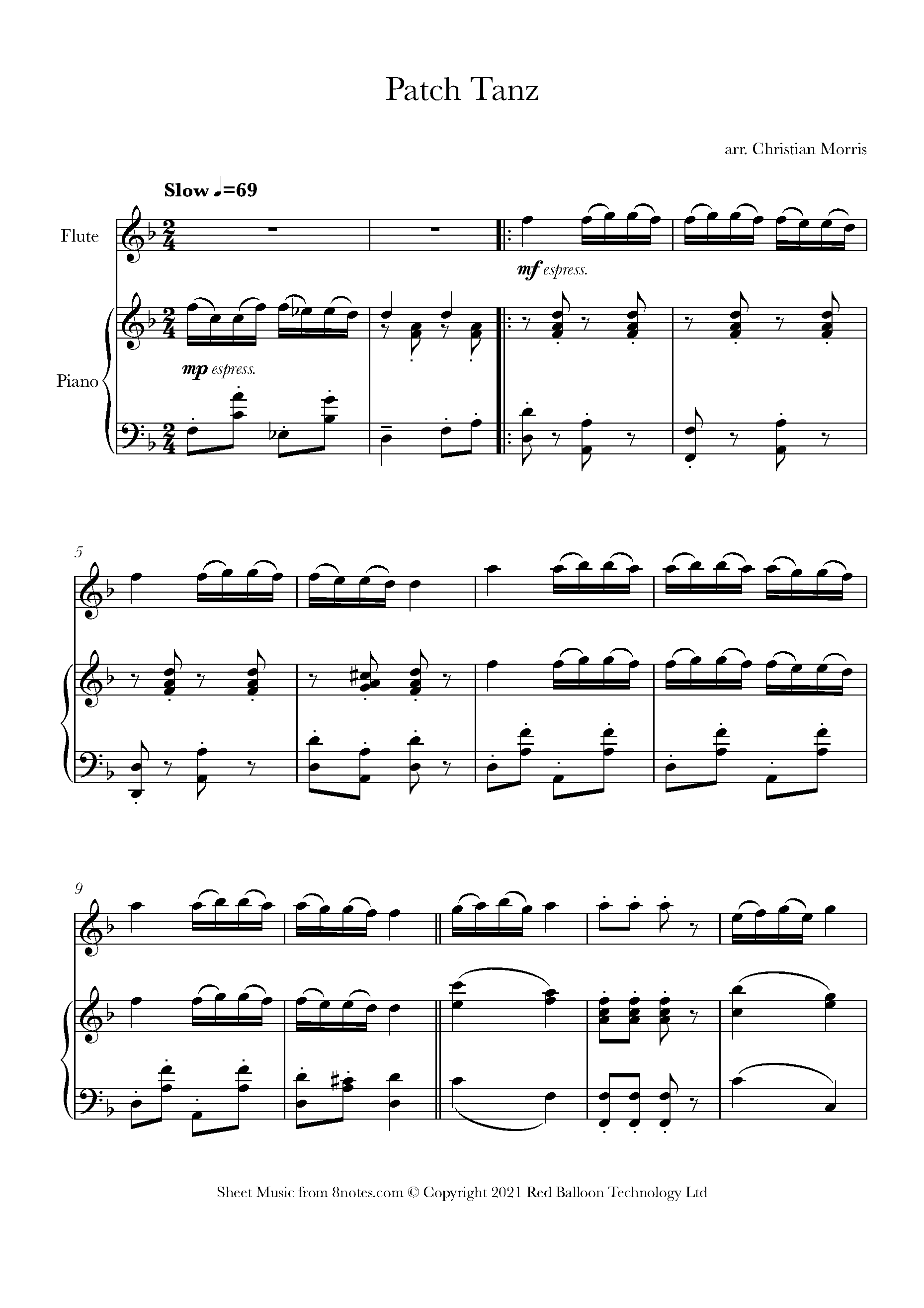 Patch Tanz (Klezmer) Sheet music for Flute