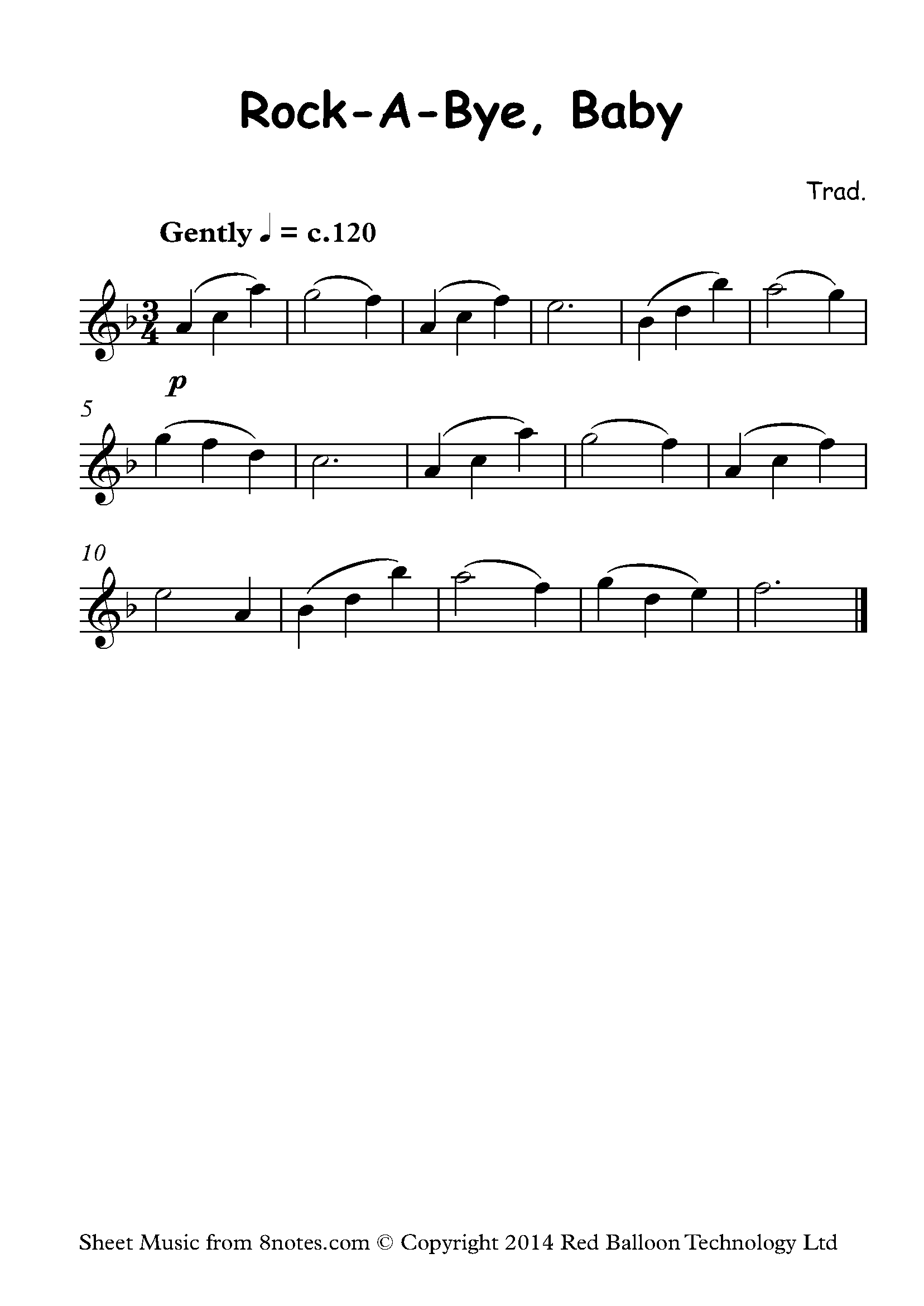 RockABye, Baby Sheet music for Flute