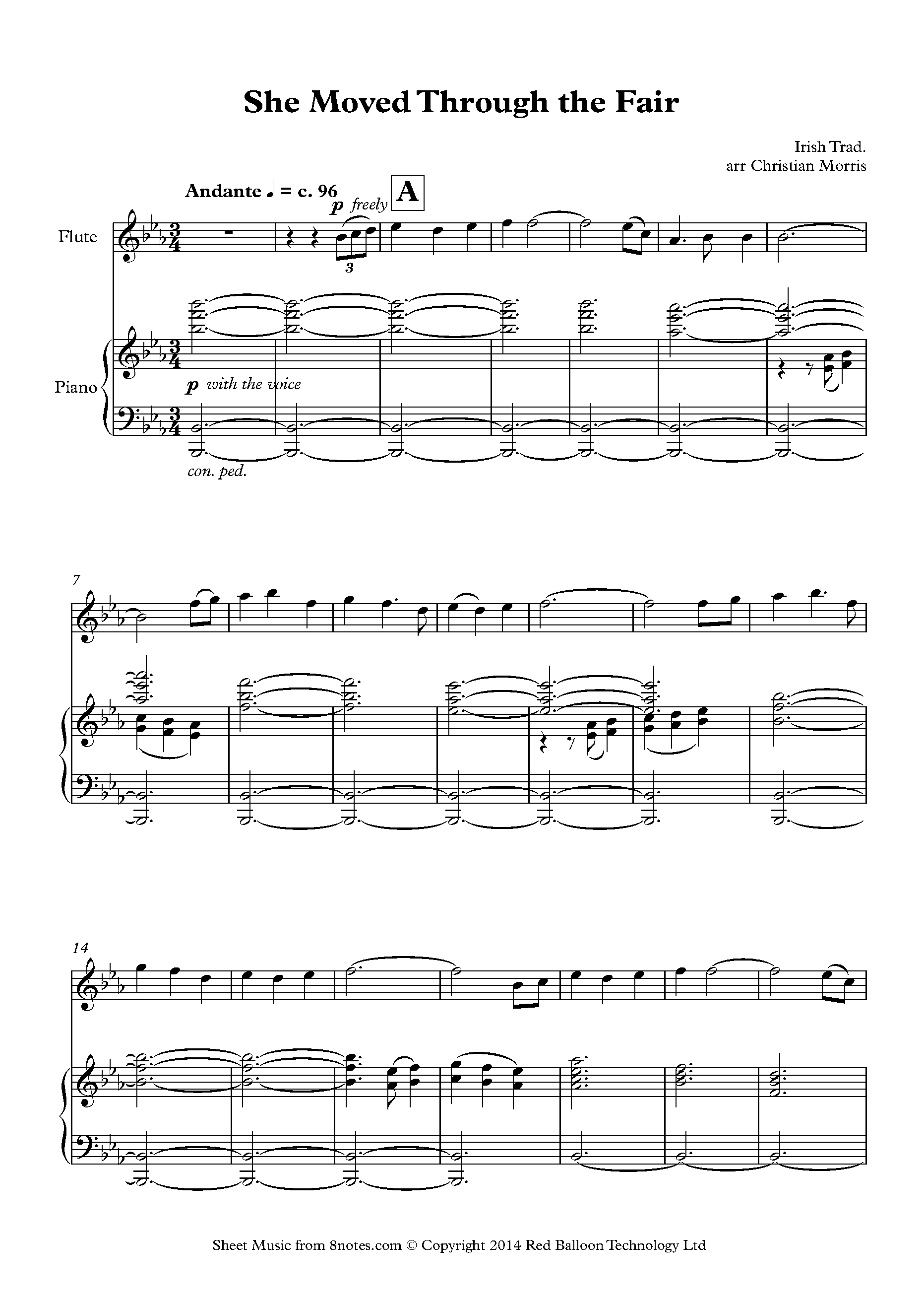 She Moved Through the Fair (Irish trad.) Sheet music for Flute She Moved Through the Fair (Irish trad.) Sheet music for Flute