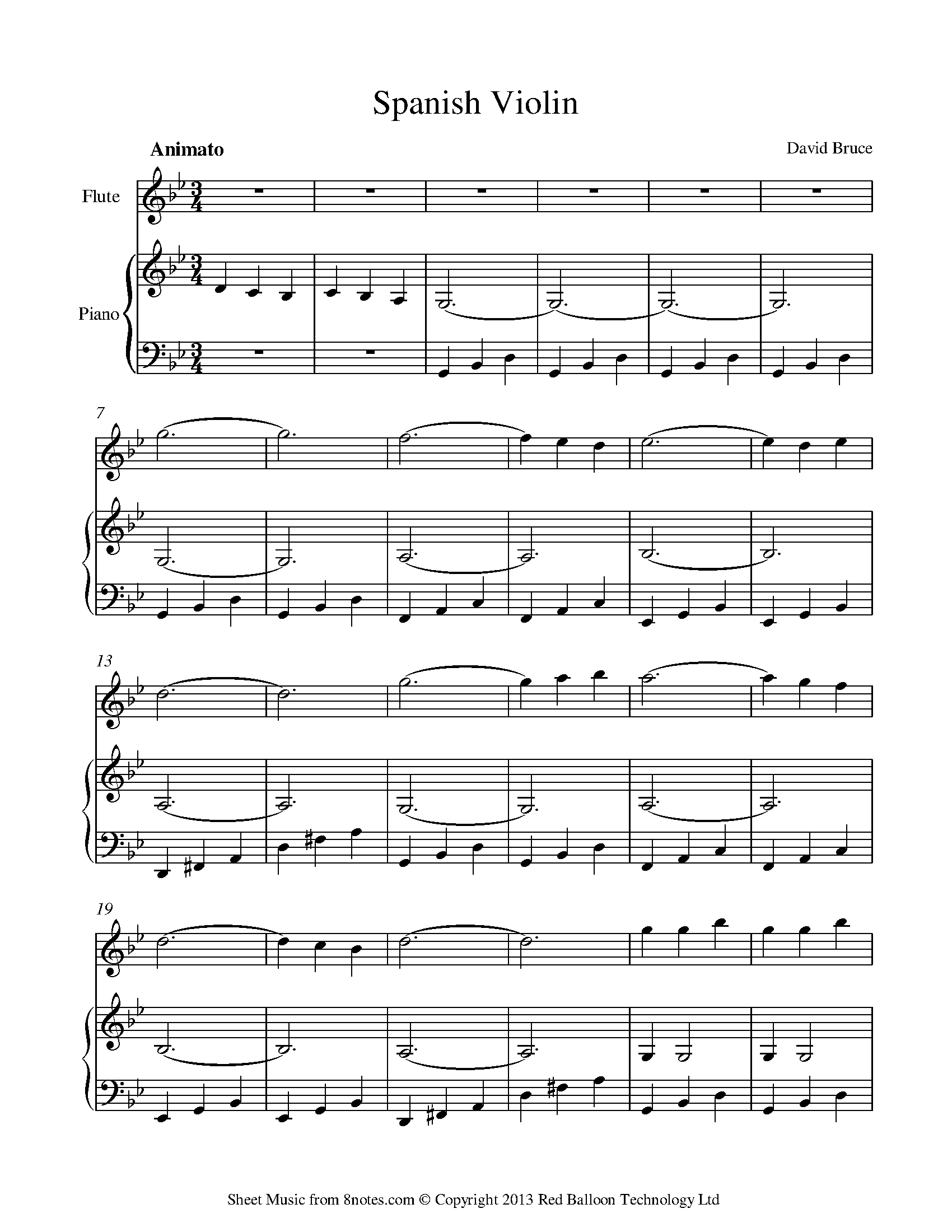 David Bruce Spanish Violin Sheet music for Flute