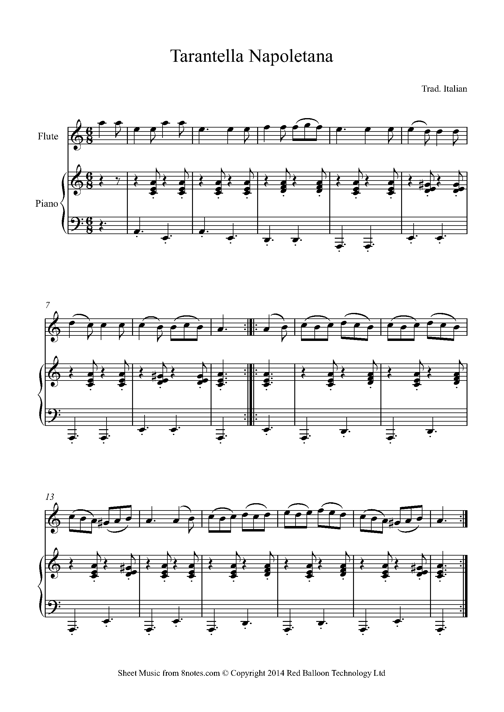 Tarantella Napoletana Sheet music for Flute