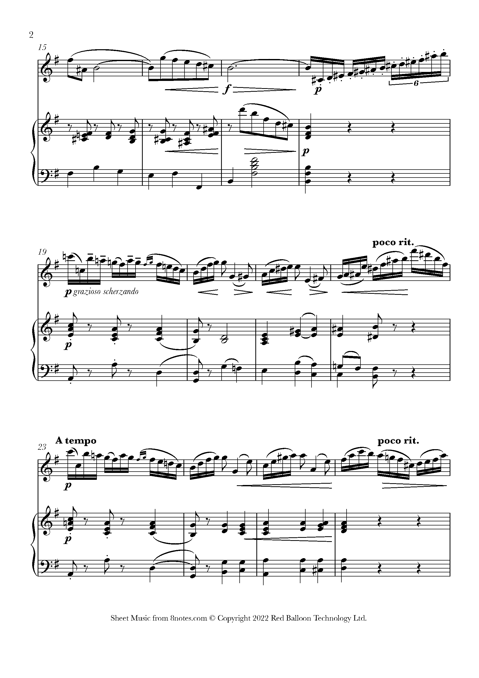Tchaikovsky Melodie, No. 3 from Souvenir d'un lieu cher Op.42 Sheet
