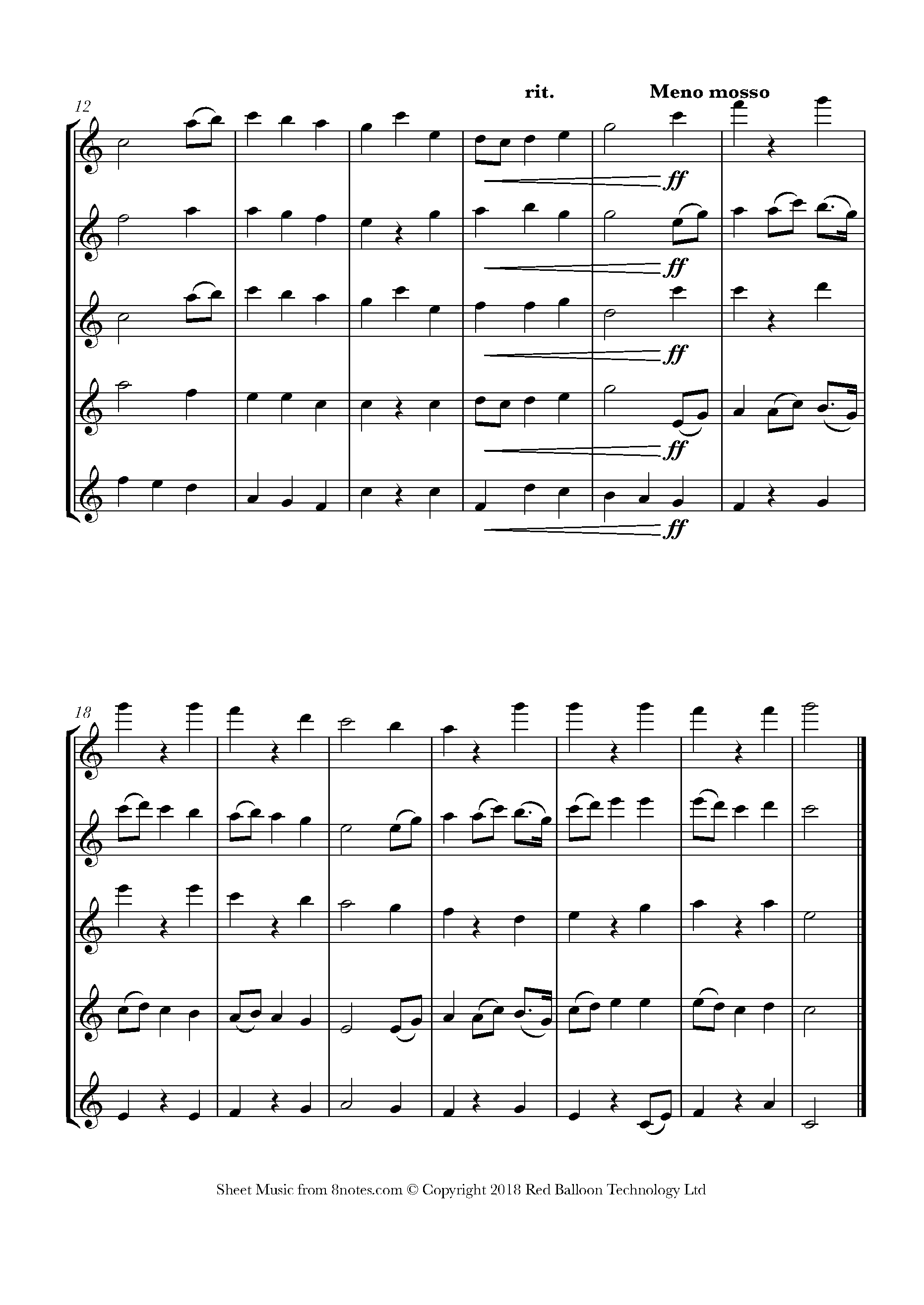 Holst Jupiter from the (theme) Sheet music for Flute Choir