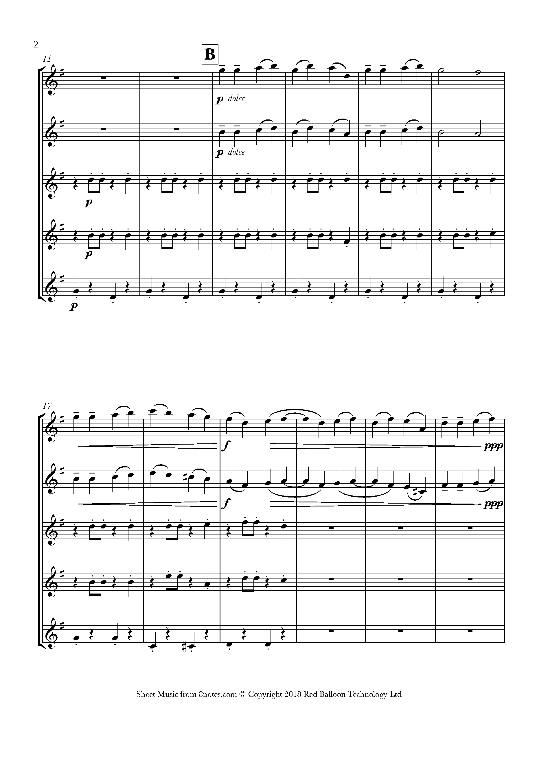 Yankee Doodle Sheet Music For Flute Choir 8notes Com