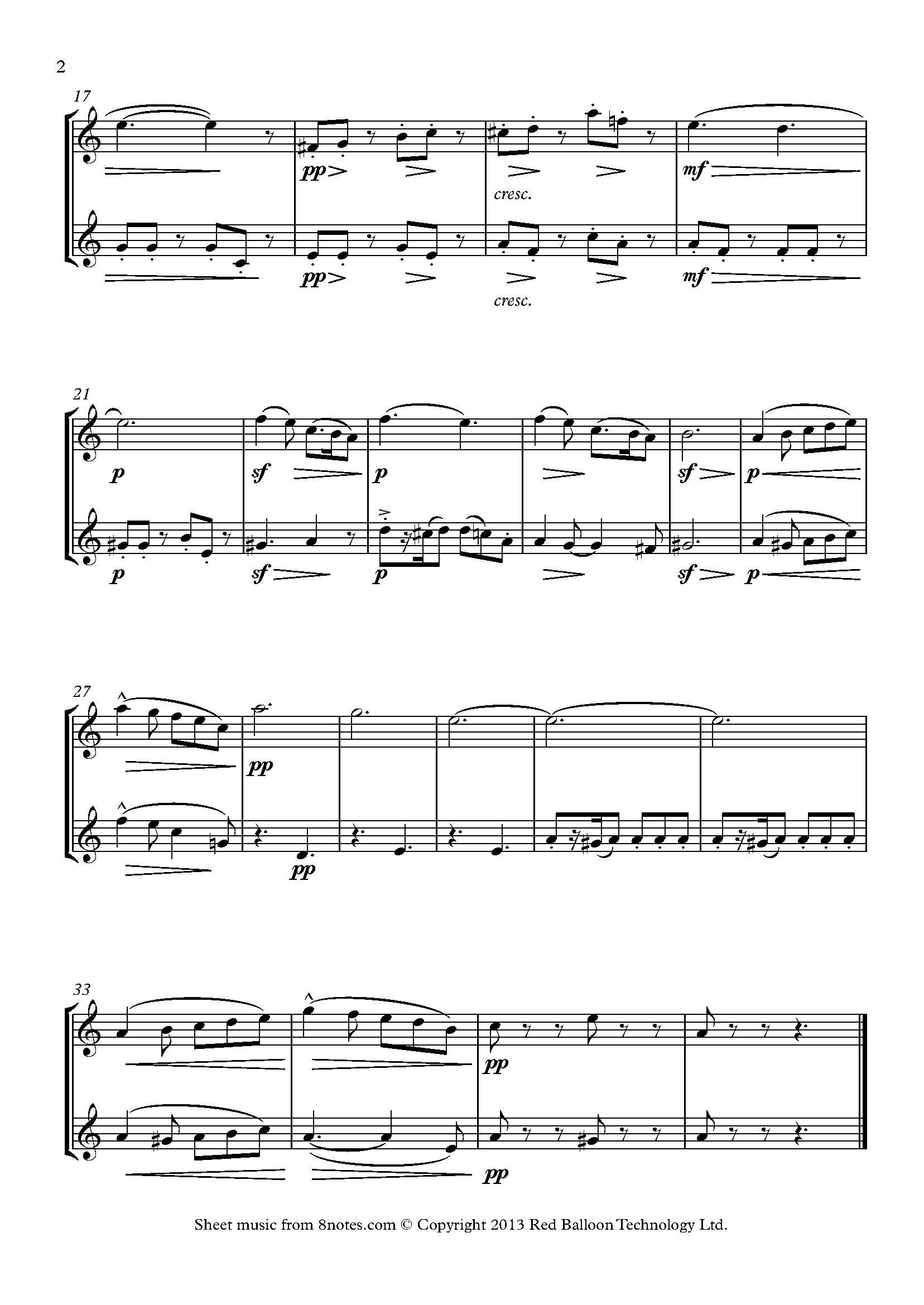 Elgar Serenade for String Orchestra Main Theme Sheet music for Flute