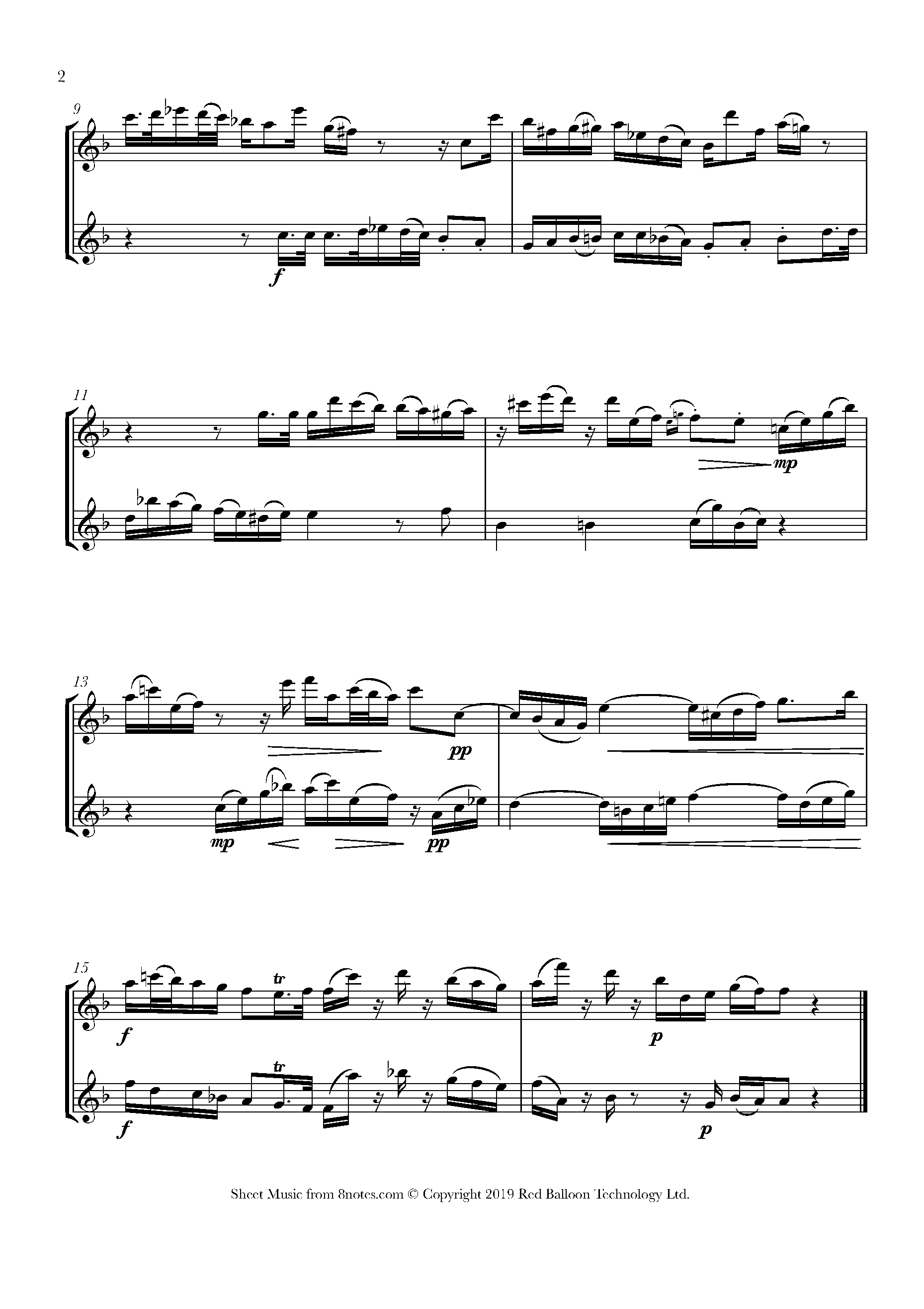 Bach Duet for Two Wq.142 (H.636) Sheet music for Flute Duet