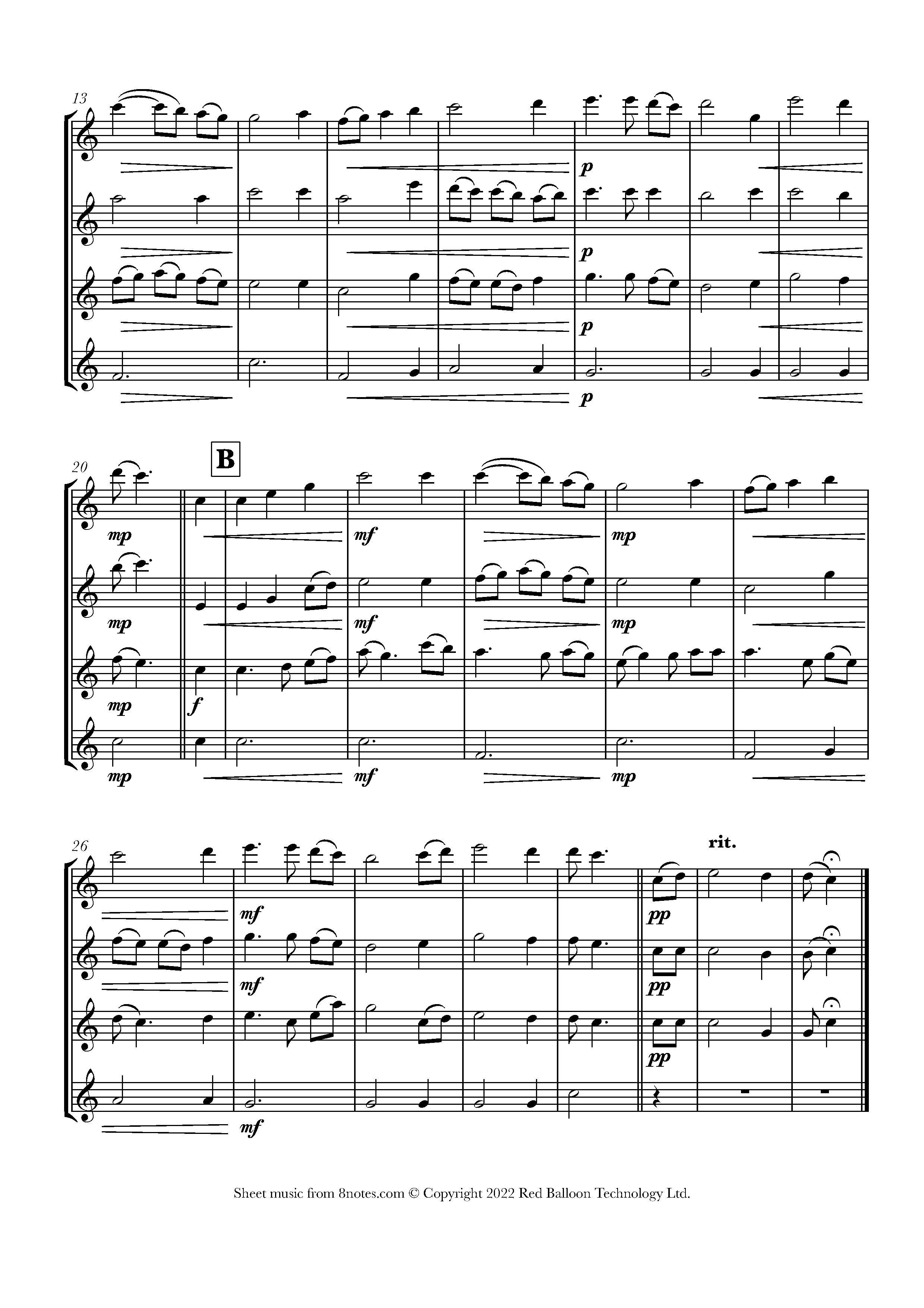 Shenandoah Sheet music for Flute Quartet