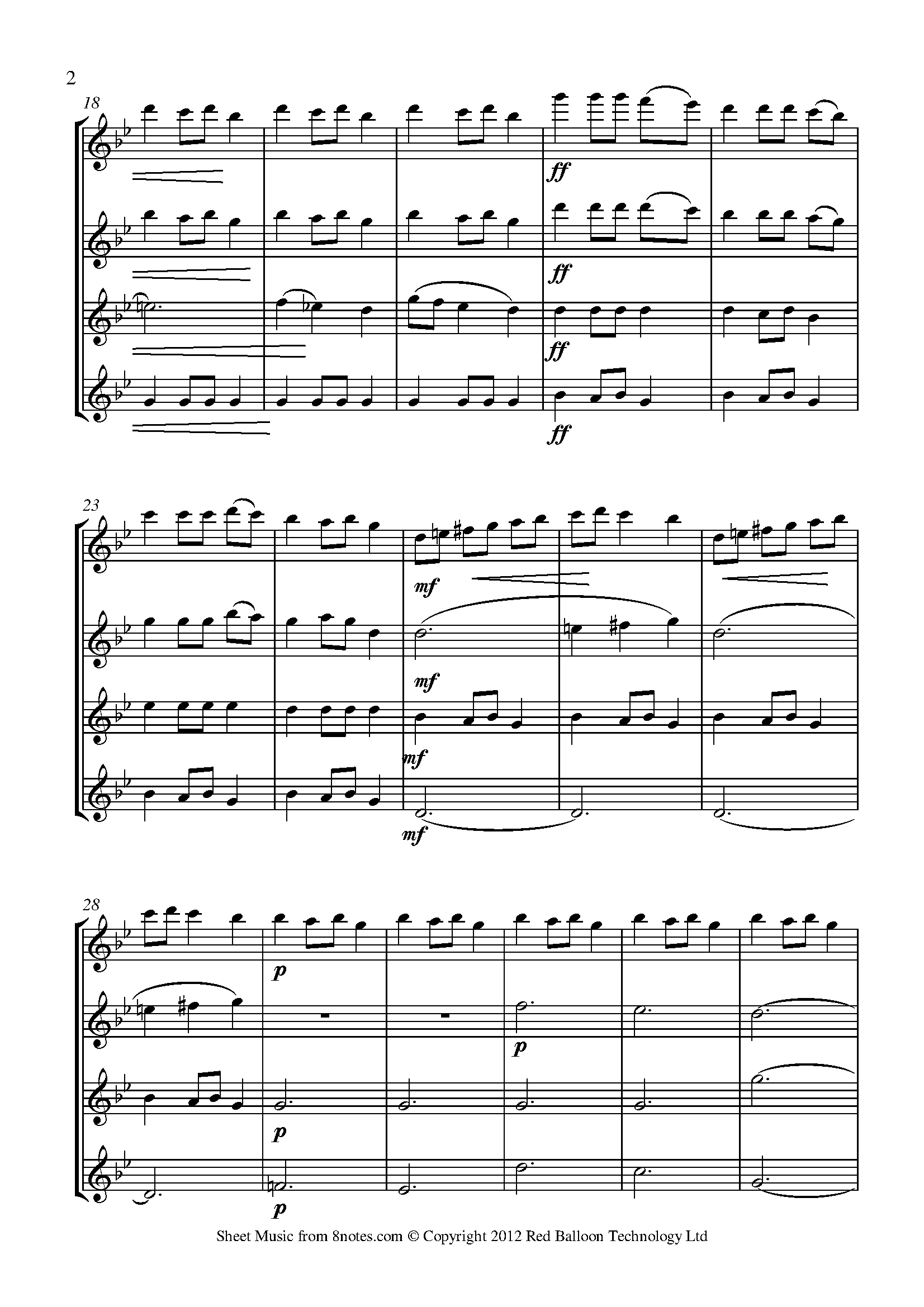 Carol of the Bells Sheet music for Flute Quartet