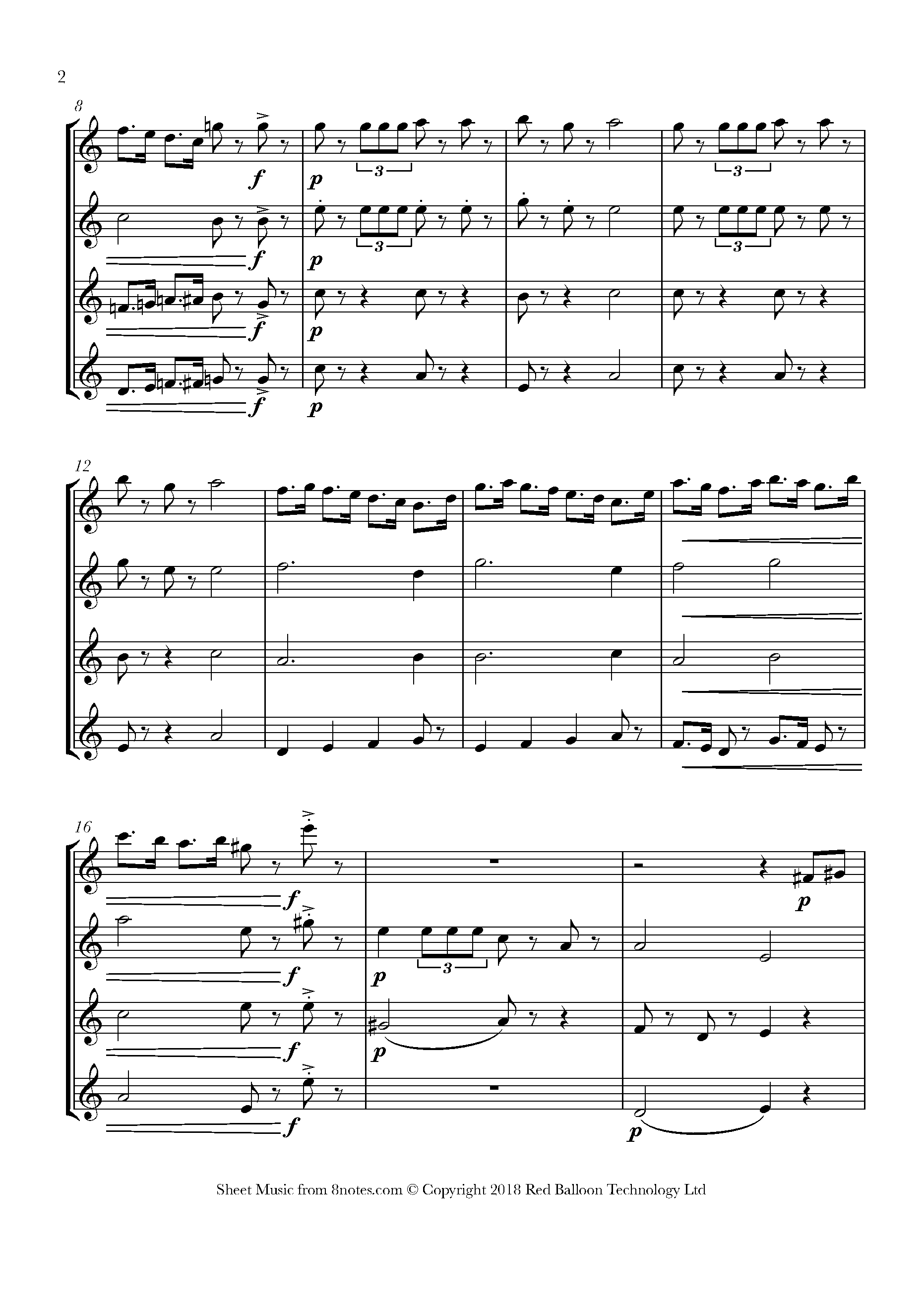 Tchaikovsky March from Nutcracker Sheet music for Flute Quartet