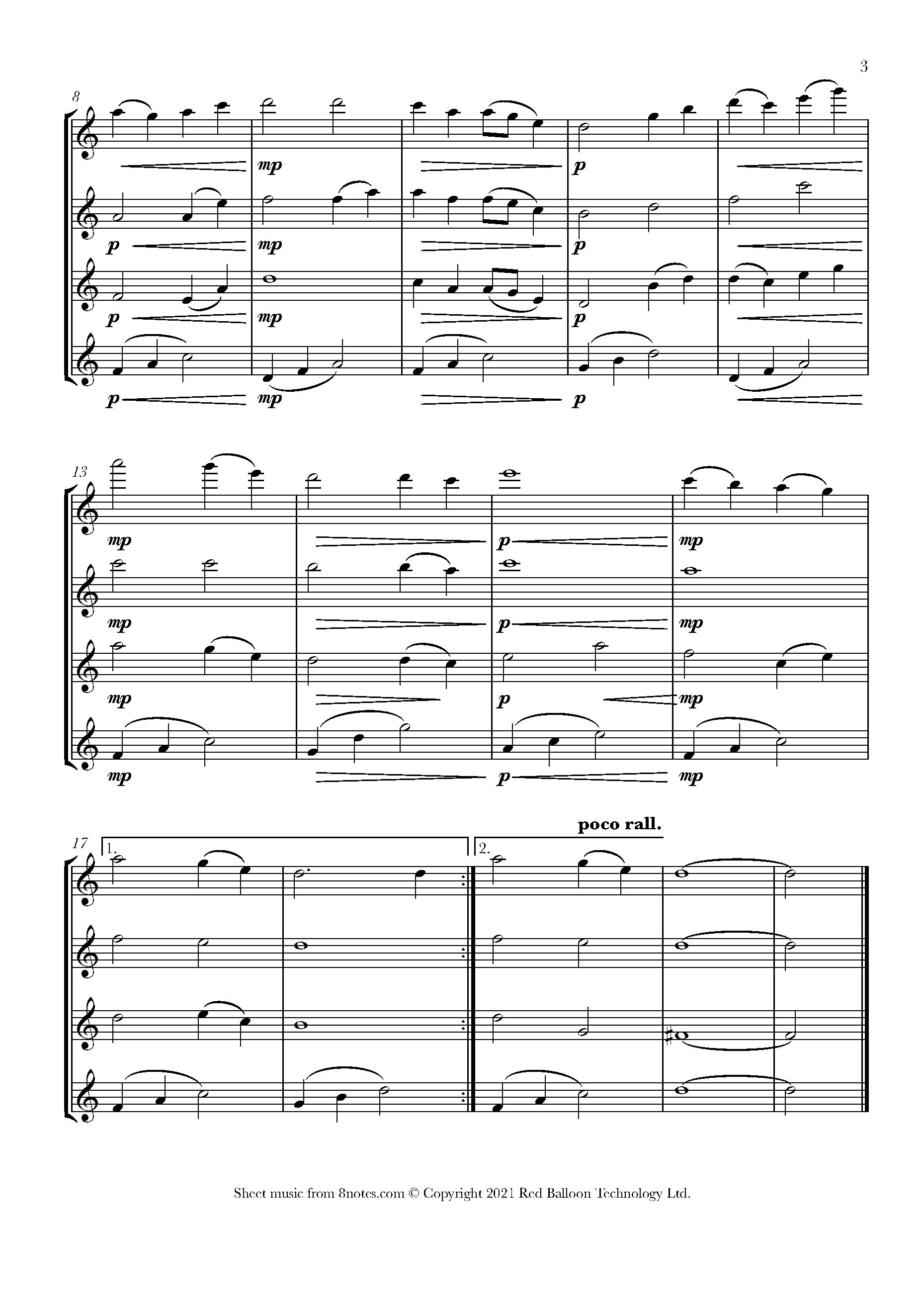 anon Wondrous Love Sheet music for Flute Quartet