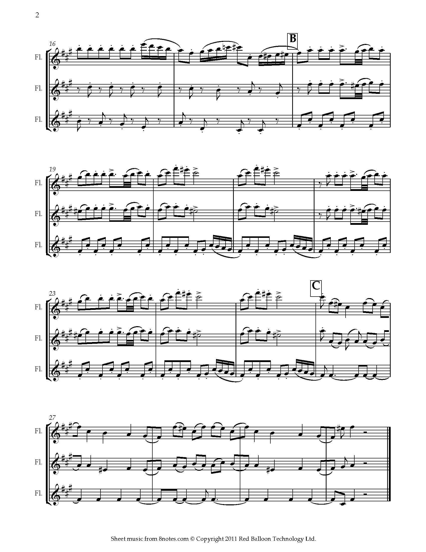 Tchaikovsky Dance Of The Little Swans From Swan Lake Op Sheet Music For Flute Trio 8notes Com