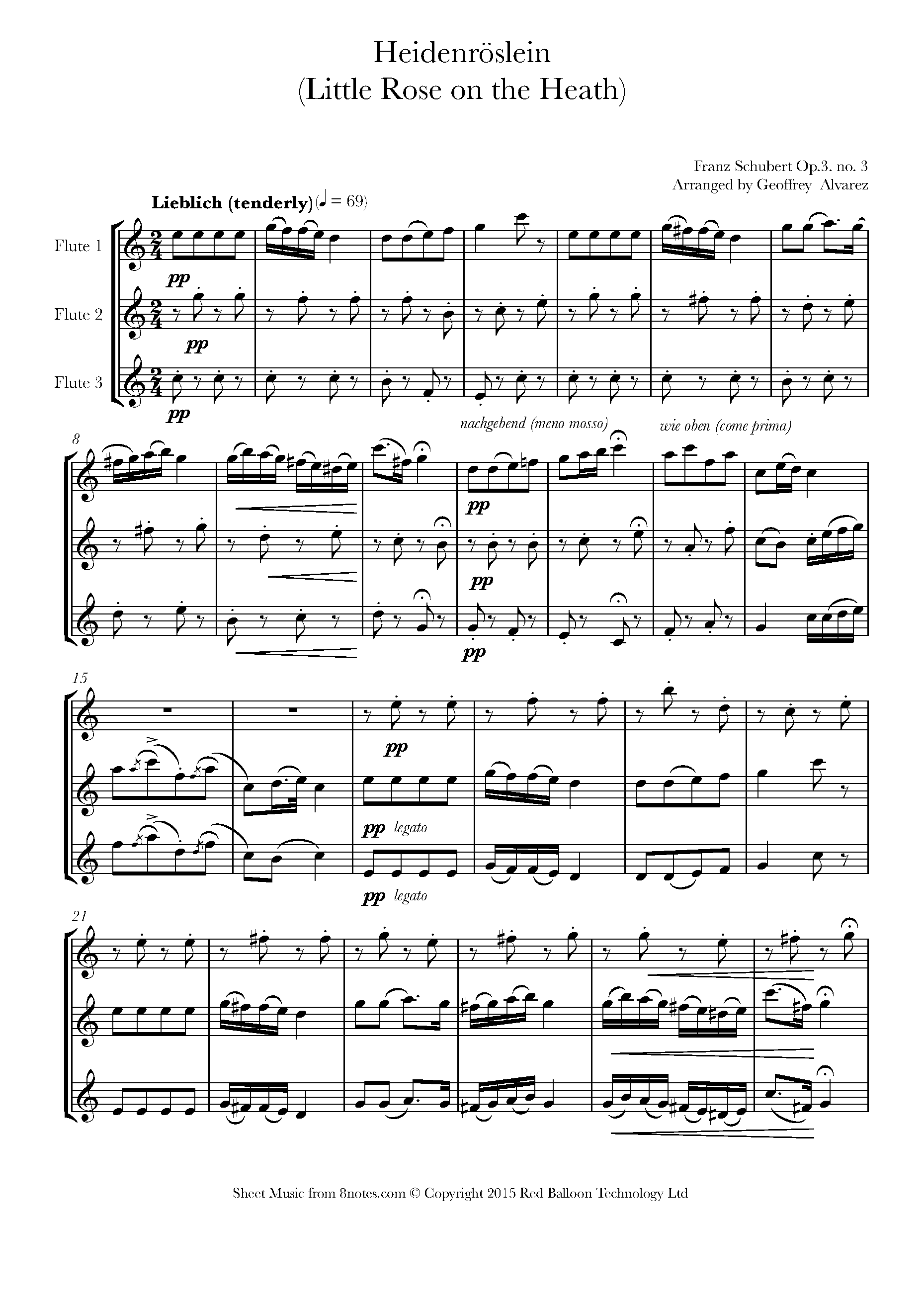 Schubert Heidenroslein Little Rose on the Heath Op.3 No.3 Sheet