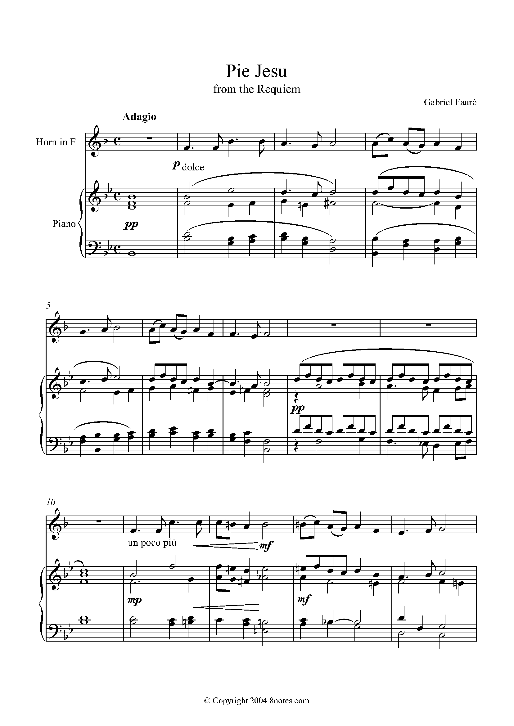 Pie Jesu From Requiem - String Orchestra (Score Parts) - Pie Jesu