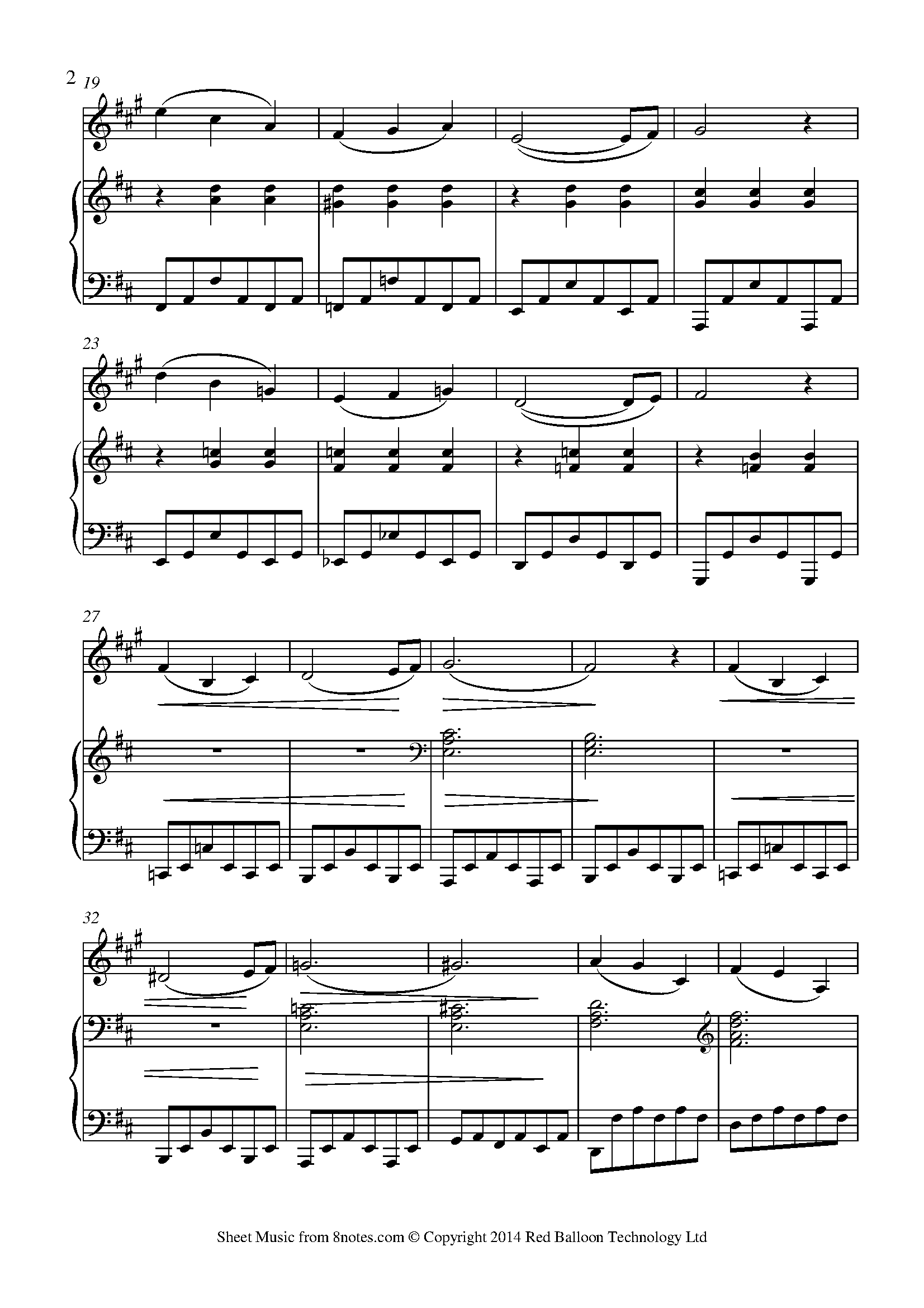 The Swan from The Carnival of the Animals Sheet music for Piano, Violin  (Solo)