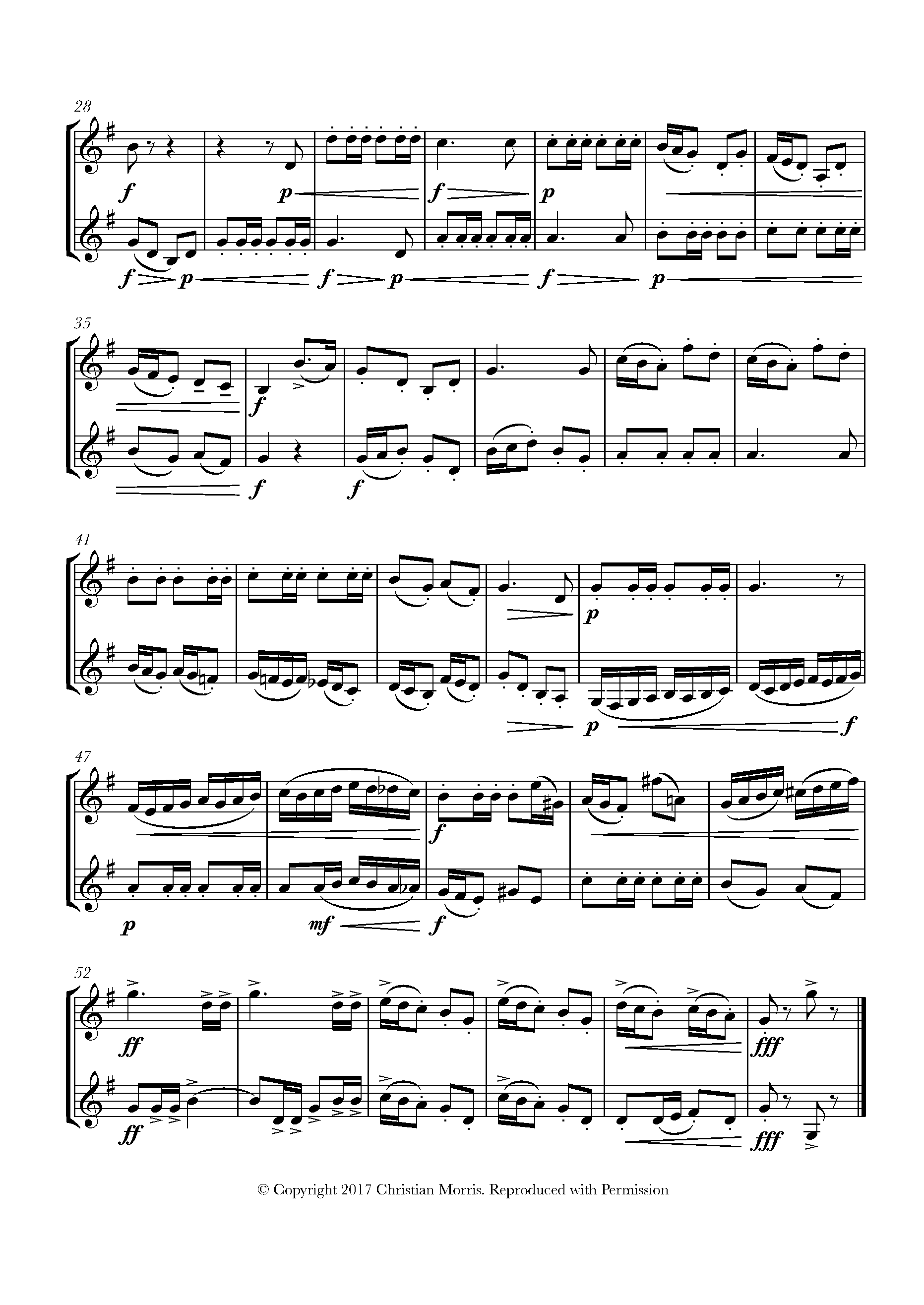 Christian Morris The Grand Old Duke of York (Variations on) Sheet