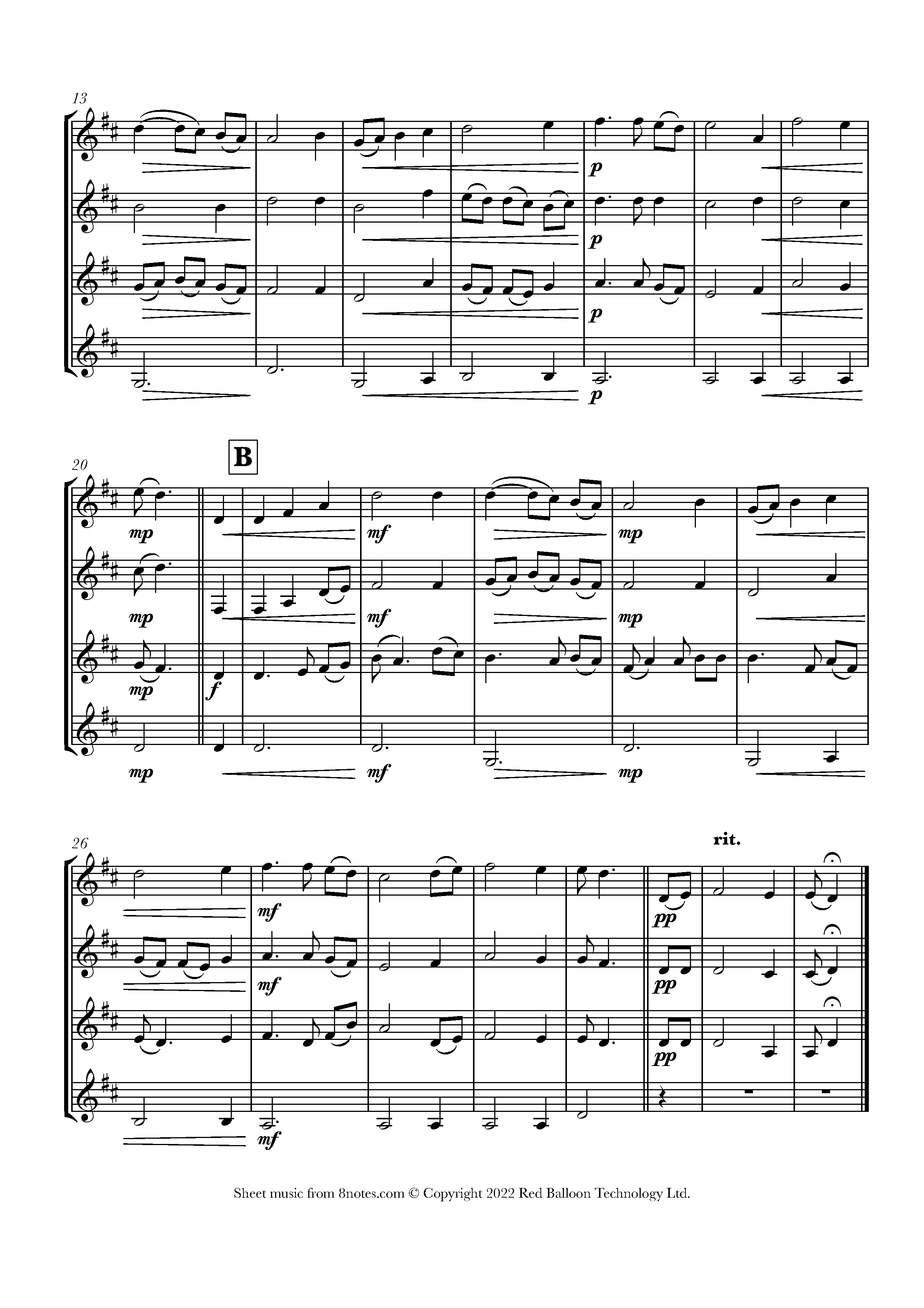 Shenandoah Sheet music for French Horn Quartet