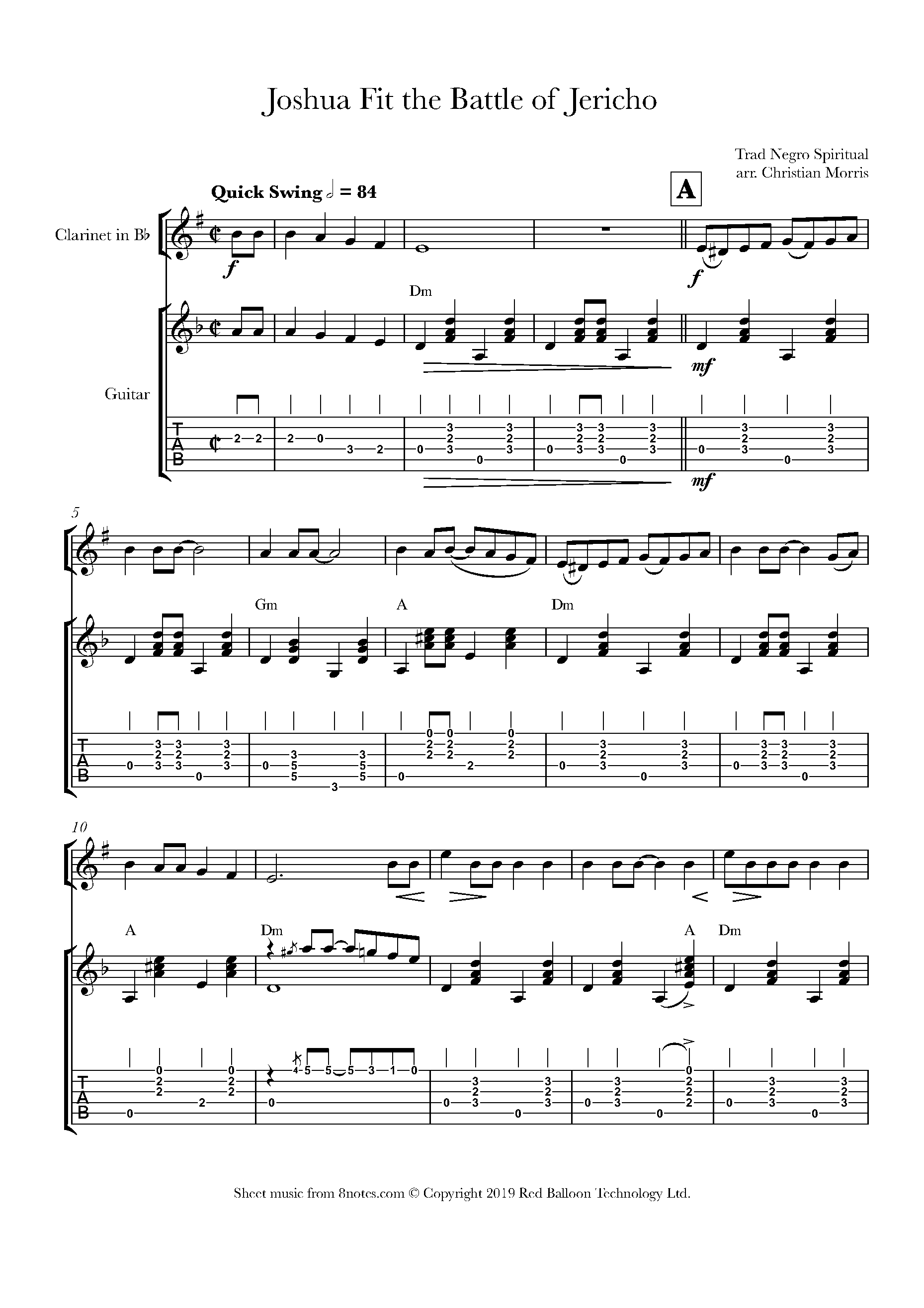 Joshua Fit the Battle of Jericho Sheet music for Duet