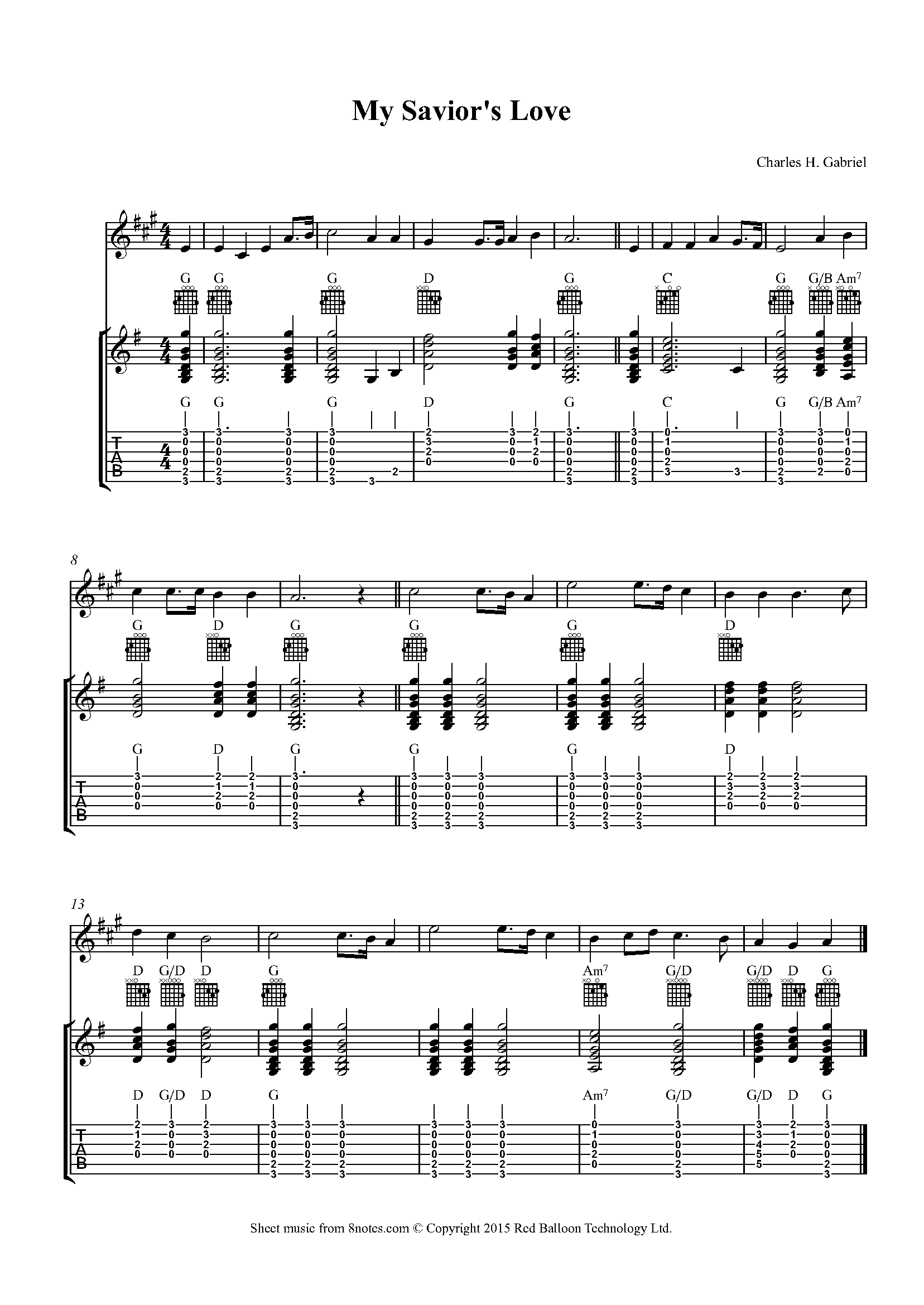Gabriel My Savior's Love Sheet music for Duet
