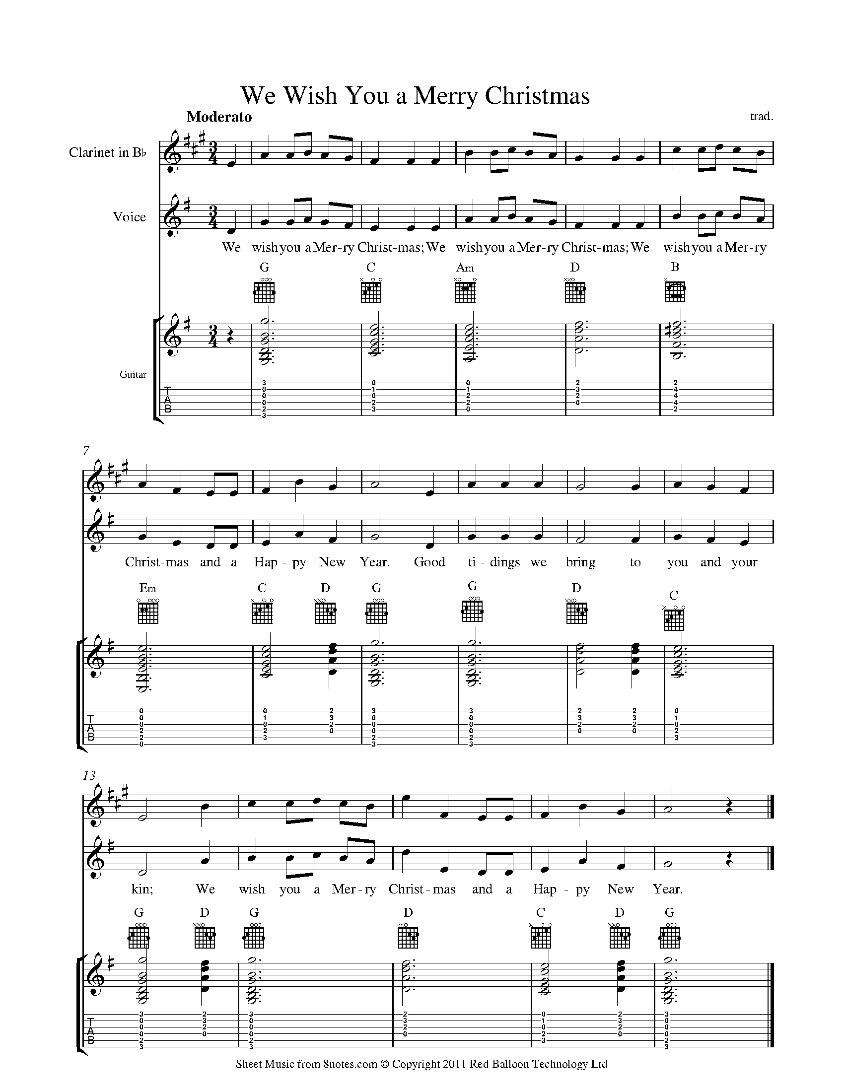 We wish you a merry christmas Sheet music for Duet