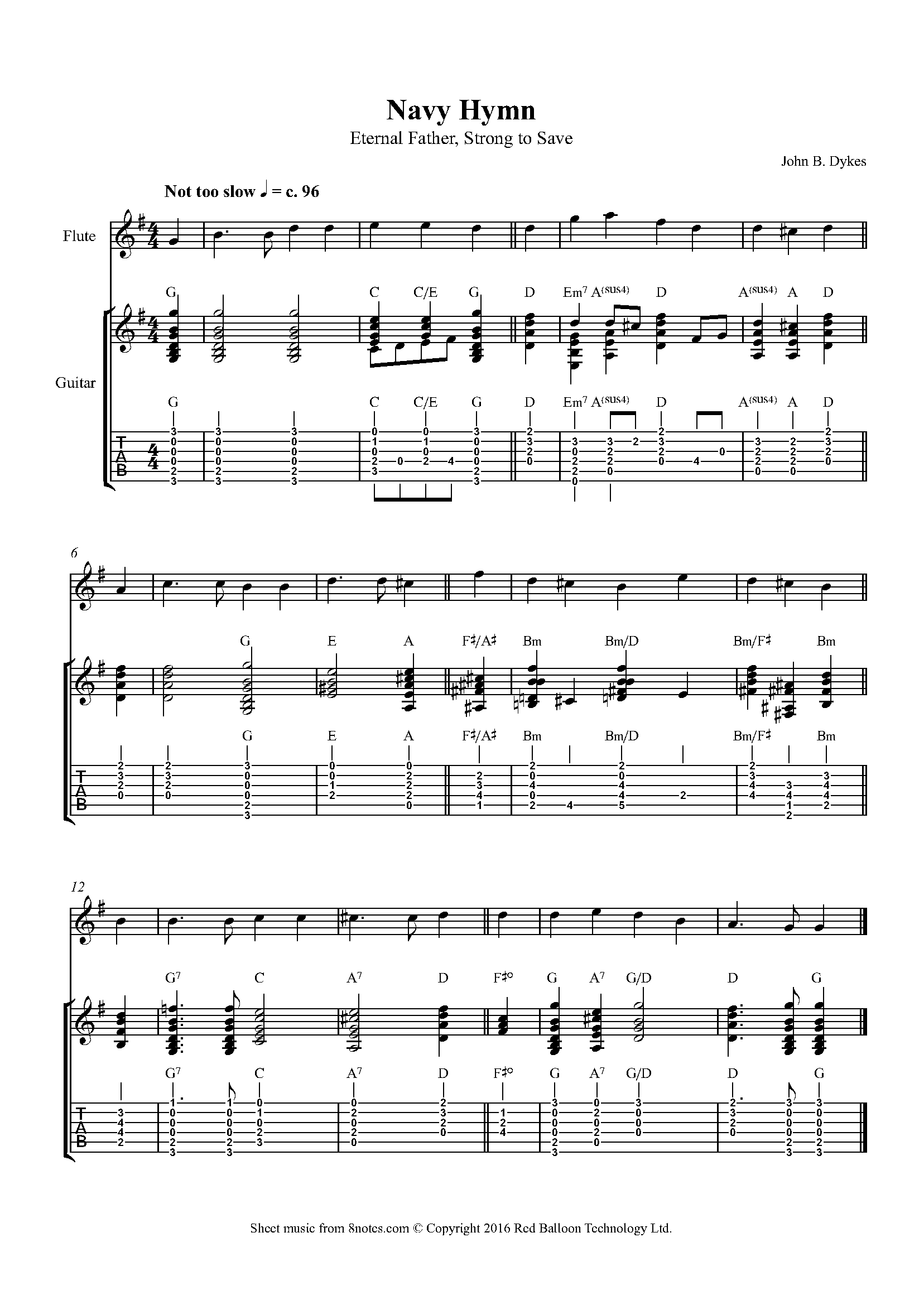 Dykes Navy Hymn Eternal Father Strong To Save Sheet Music For Guitar Flute Duet 8notes Com Dykes Navy Hymn Eternal Father Strong To Save Sheet Music For Guitar Flute Duet 8notes Com