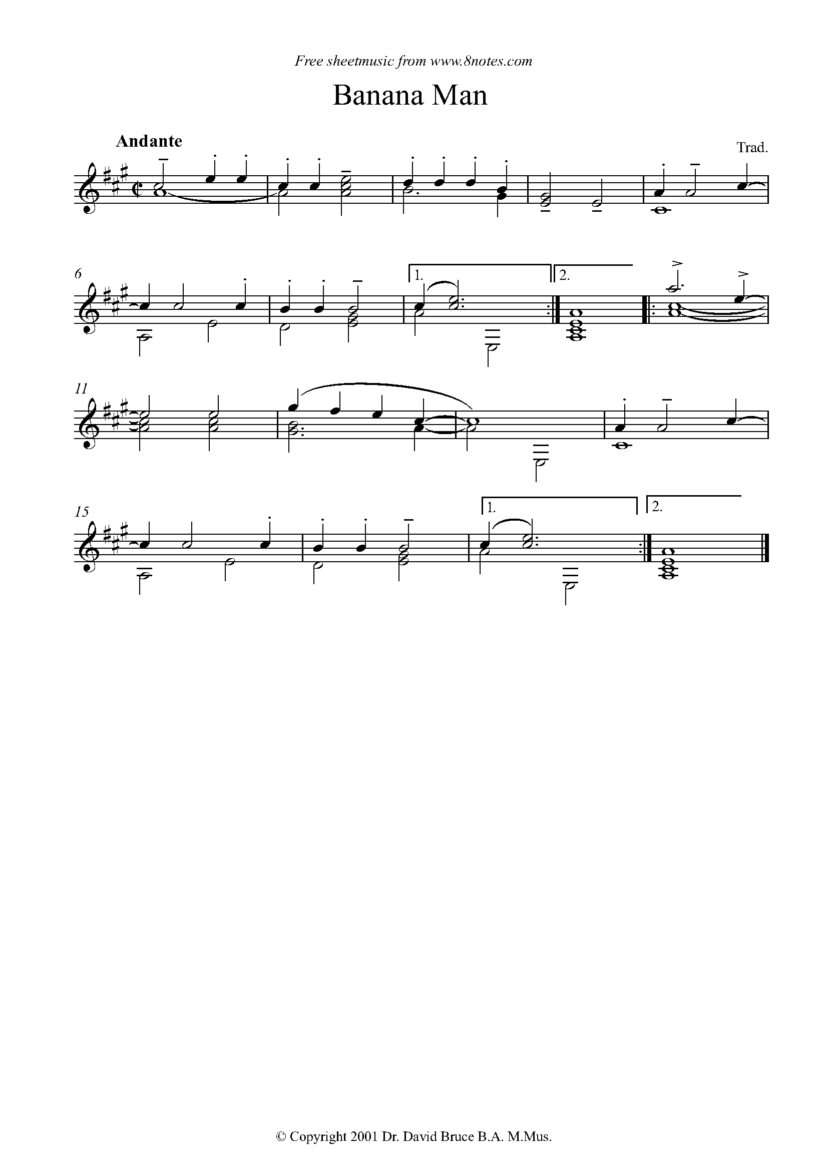 Banana Man Sheet music for Guitar
