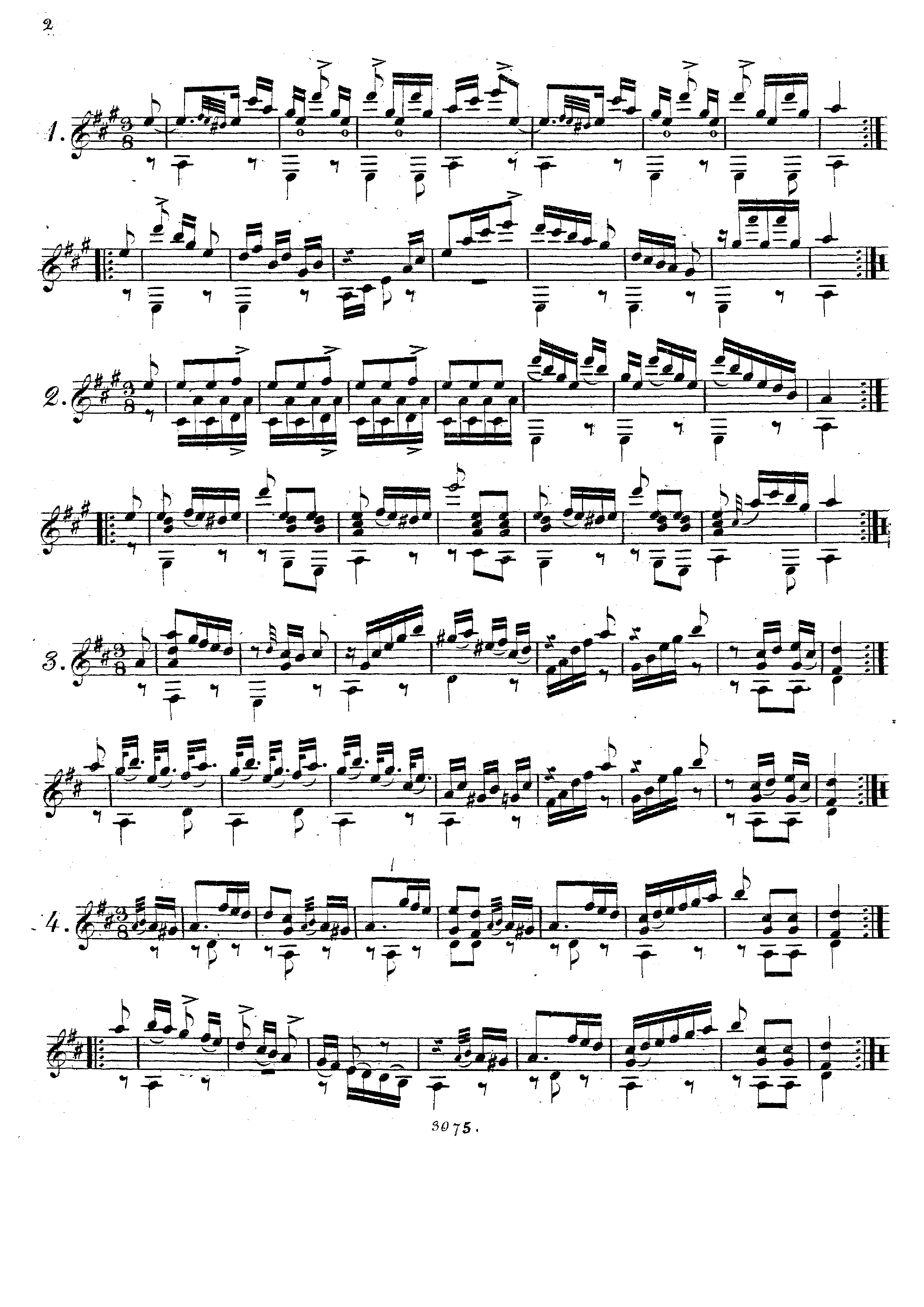 36 Valses di difficolta progressiva, Op.63 by Luigi Legnani Sheet Music arranged by 8notes.com for Guitar - 1 of 11 pages