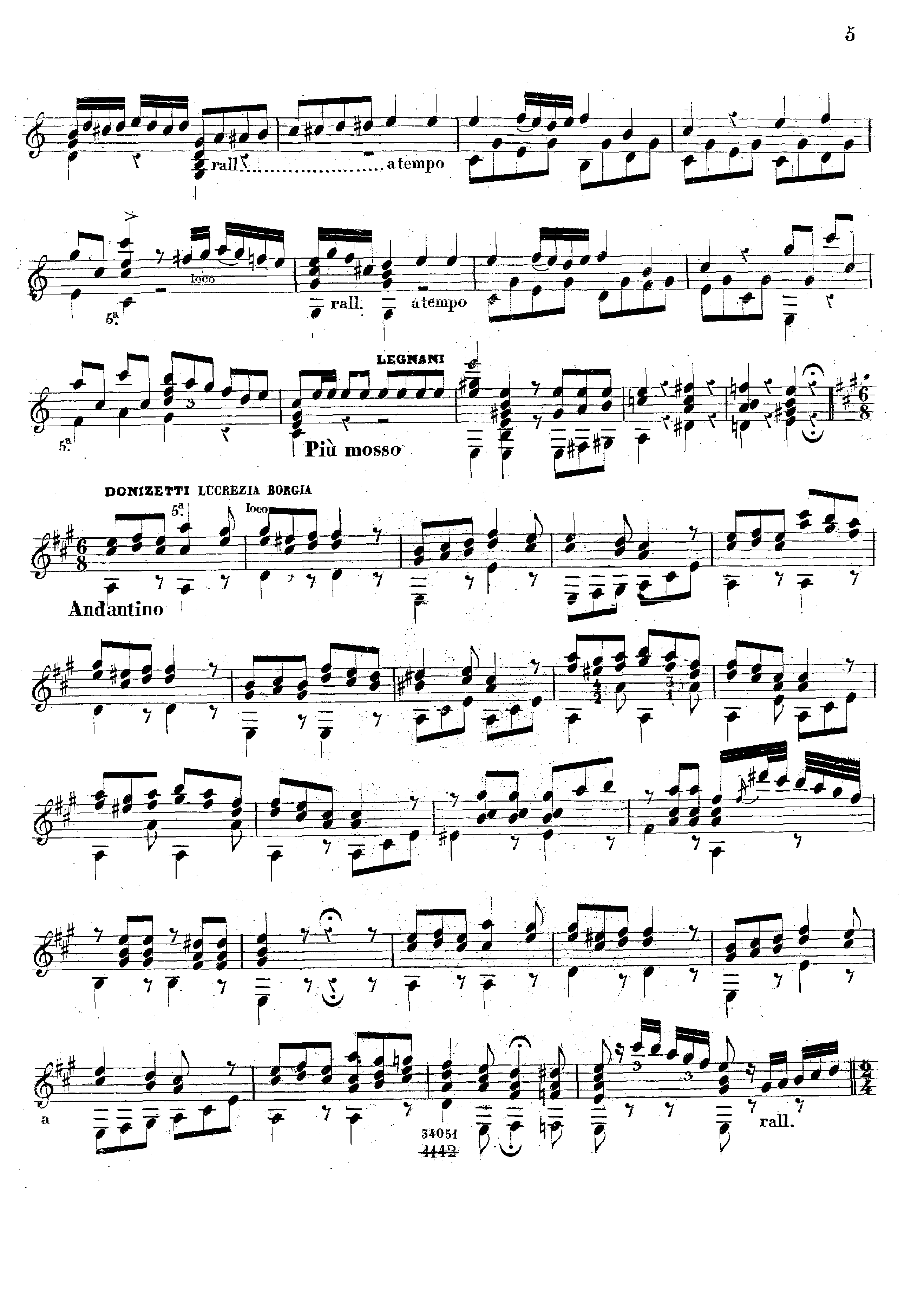 Recueil des Melodies, Op.222, Book 2 by Luigi Legnani Sheet Music arranged by 8notes.com for Guitar - 1 of 5 pages