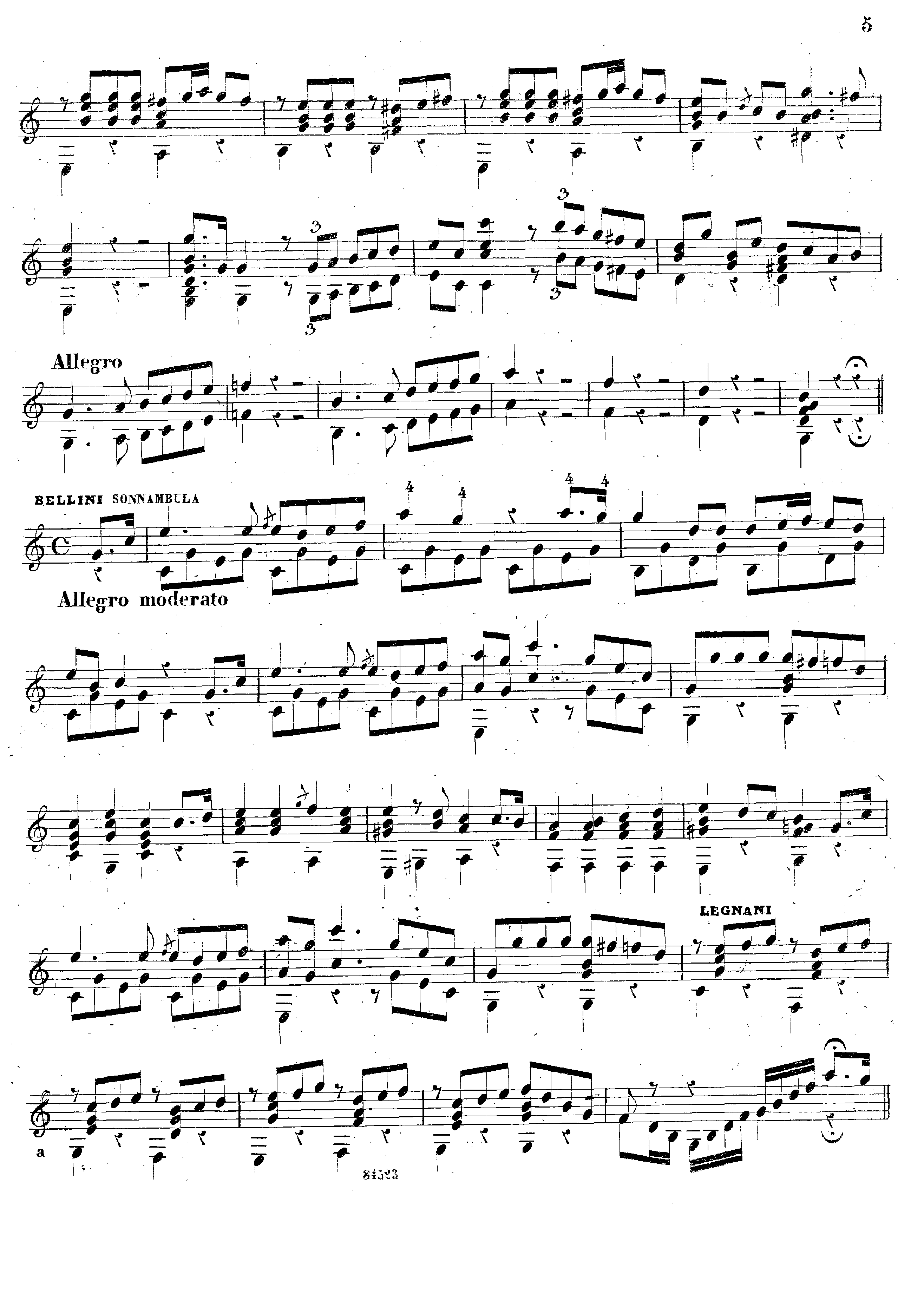 Recueil des Melodies, Op.222, Book 4 by Luigi Legnani Sheet Music arranged by 8notes.com for Guitar - 1 of 6 pages