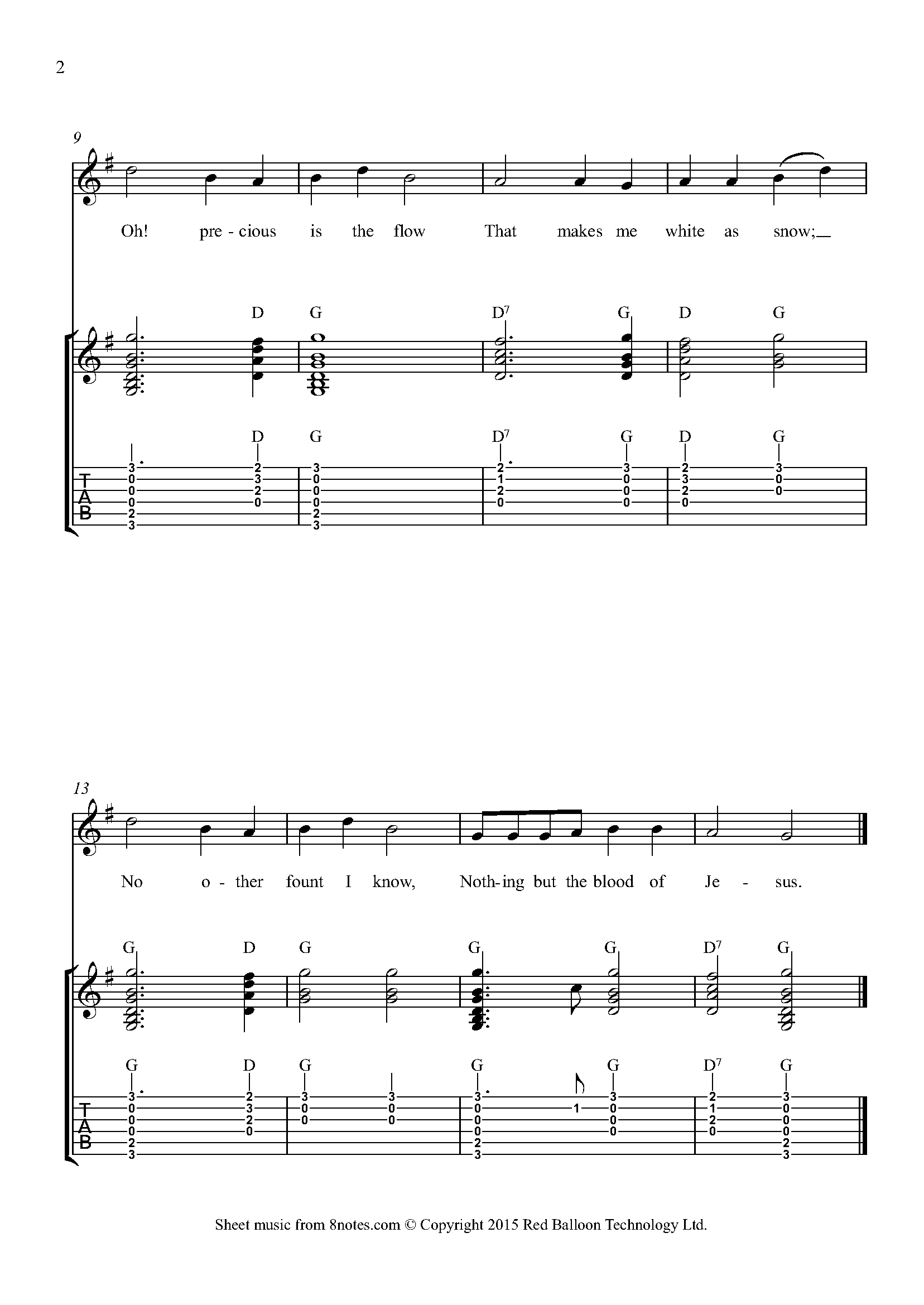 Lowry Nothing But the Blood of Jesus Sheet music for Guitar and Vocal