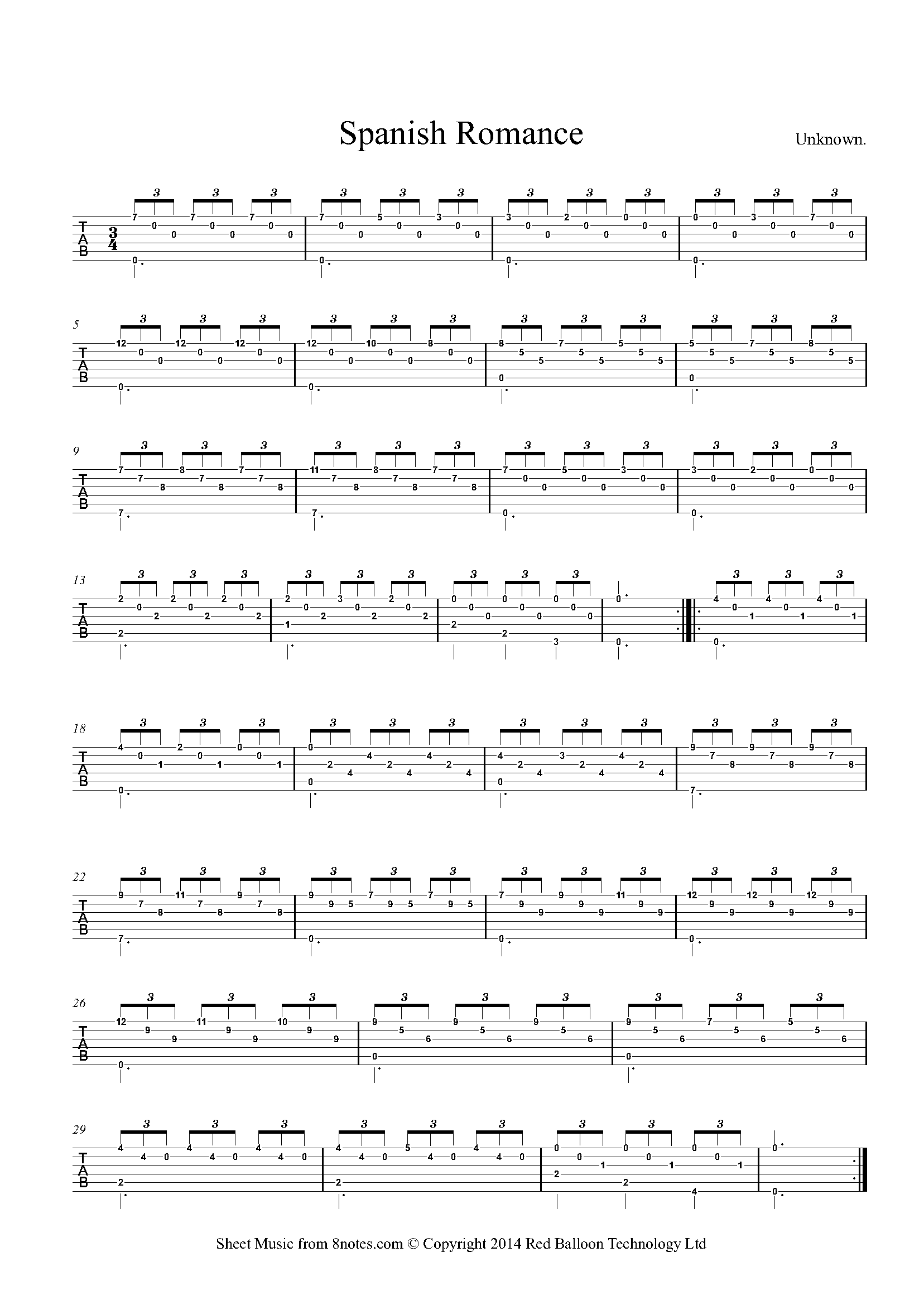 spanish romance guitar pro tab download