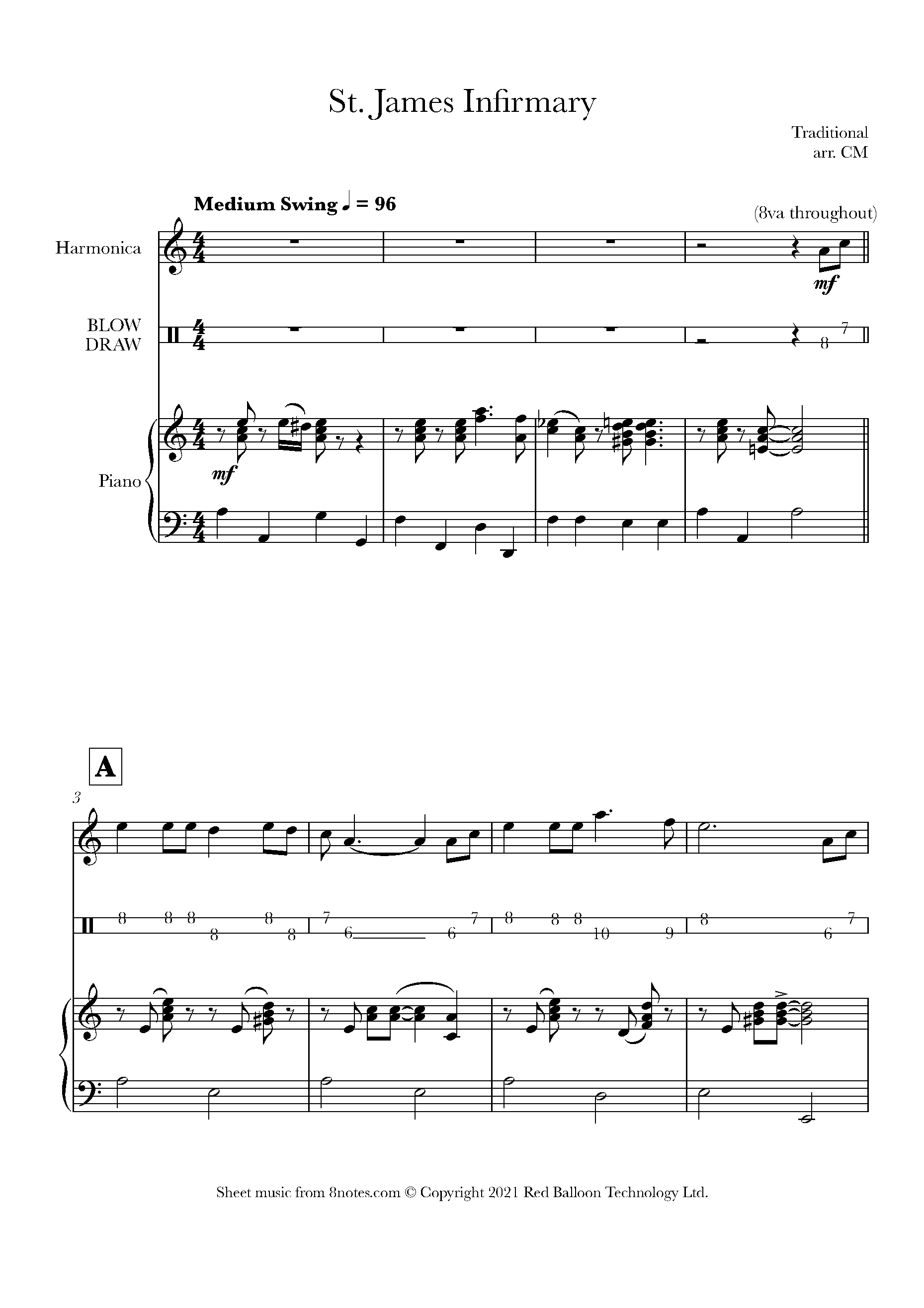 St. James Infirmary Sheet music for Harmonica