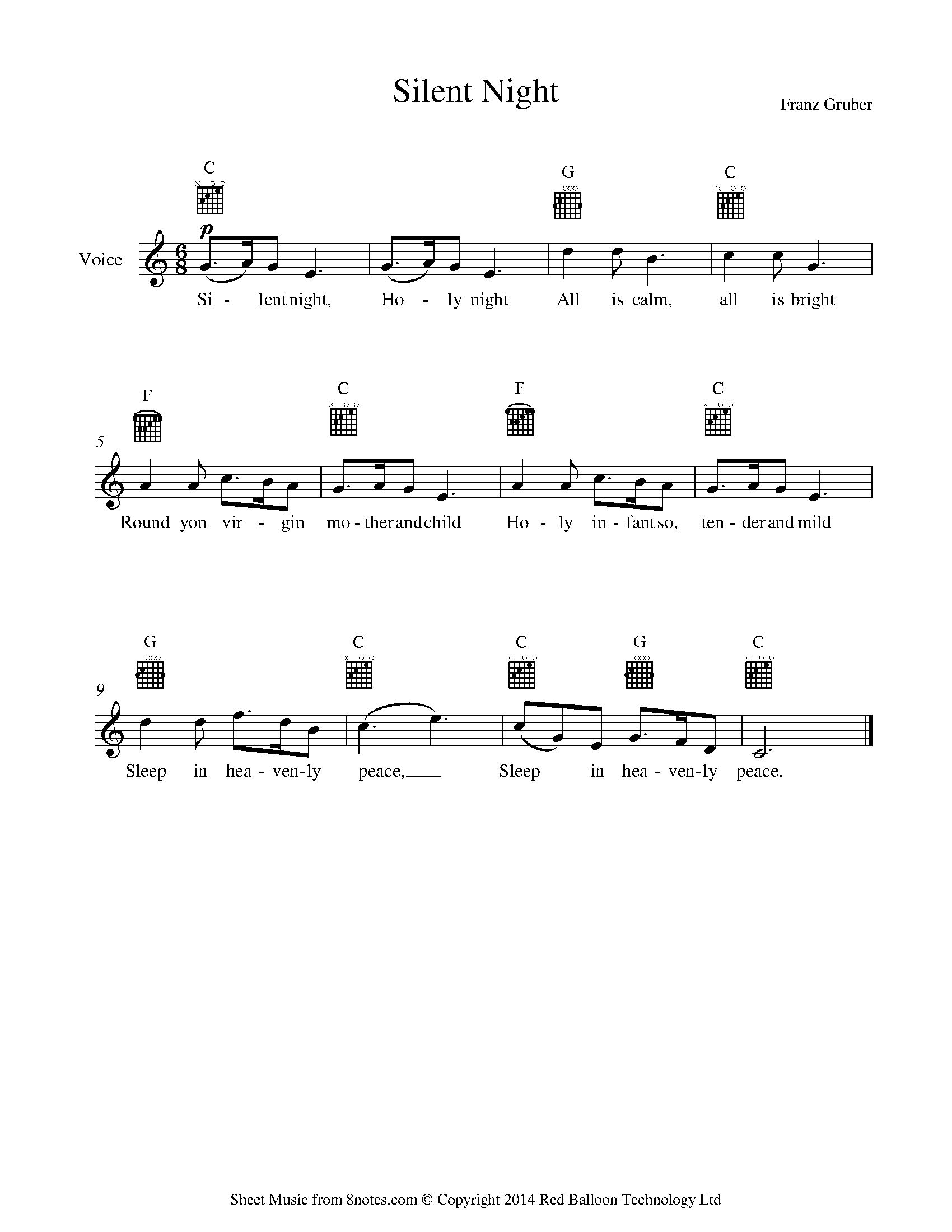 Silent Night Sheet music for Keyboard - 8notes.com