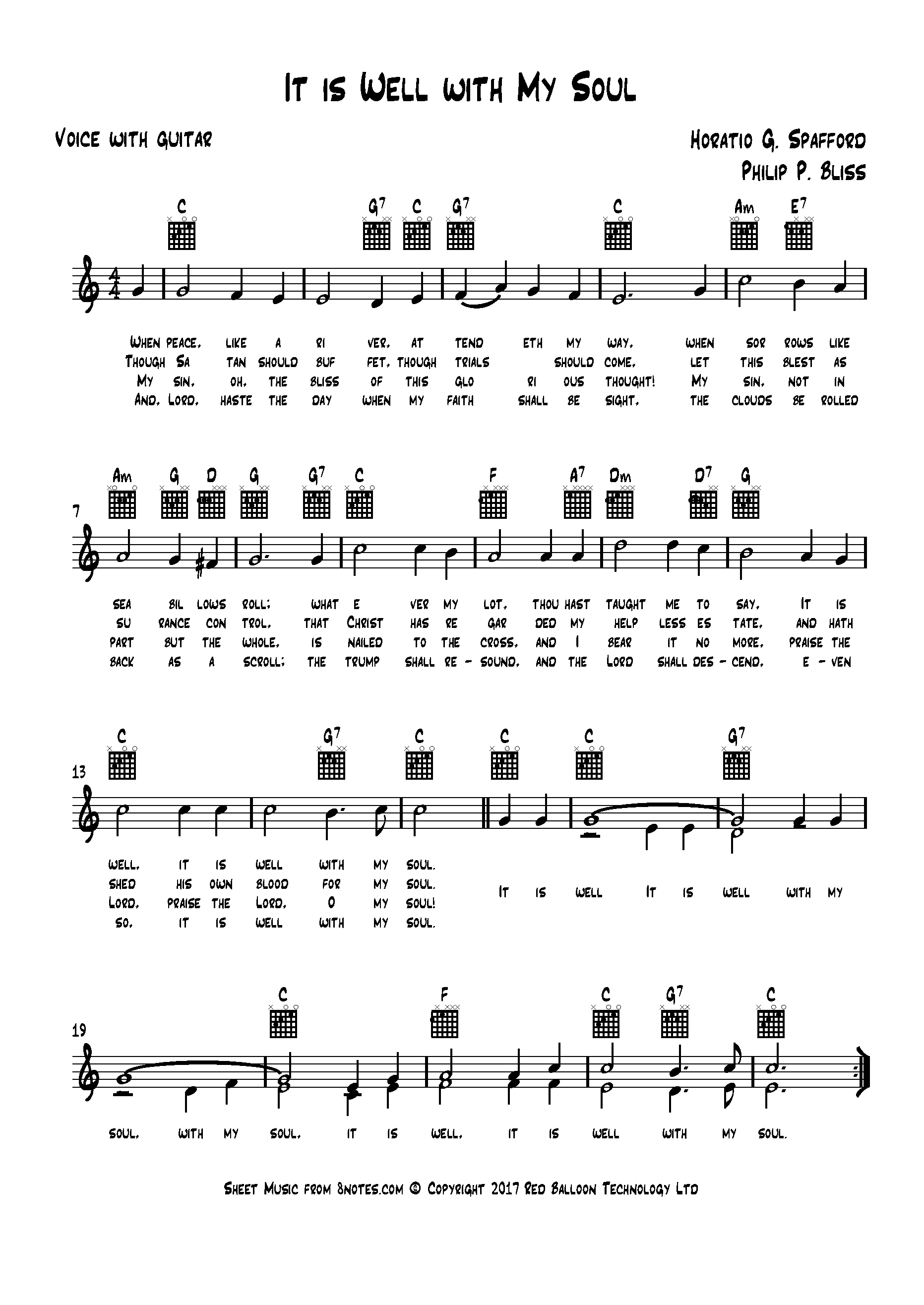 It is Well with My Soul (Philip P. Bliss) Sheet music for Lead Sheets