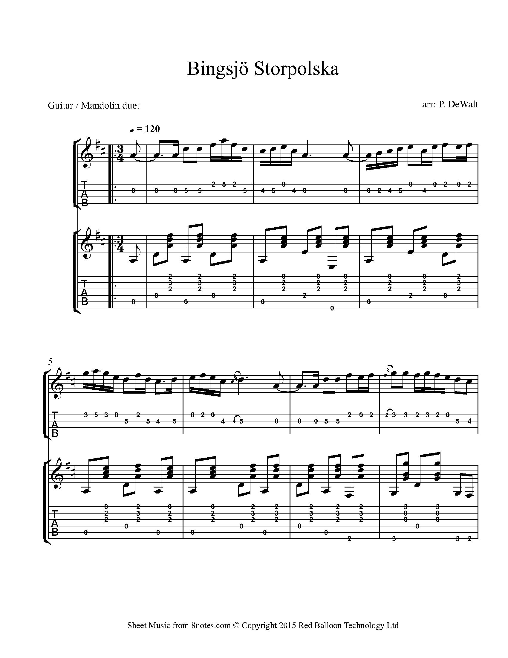 Bingsjö Storpolska (Norwegian Polka) Sheet music for MandolinGuitar