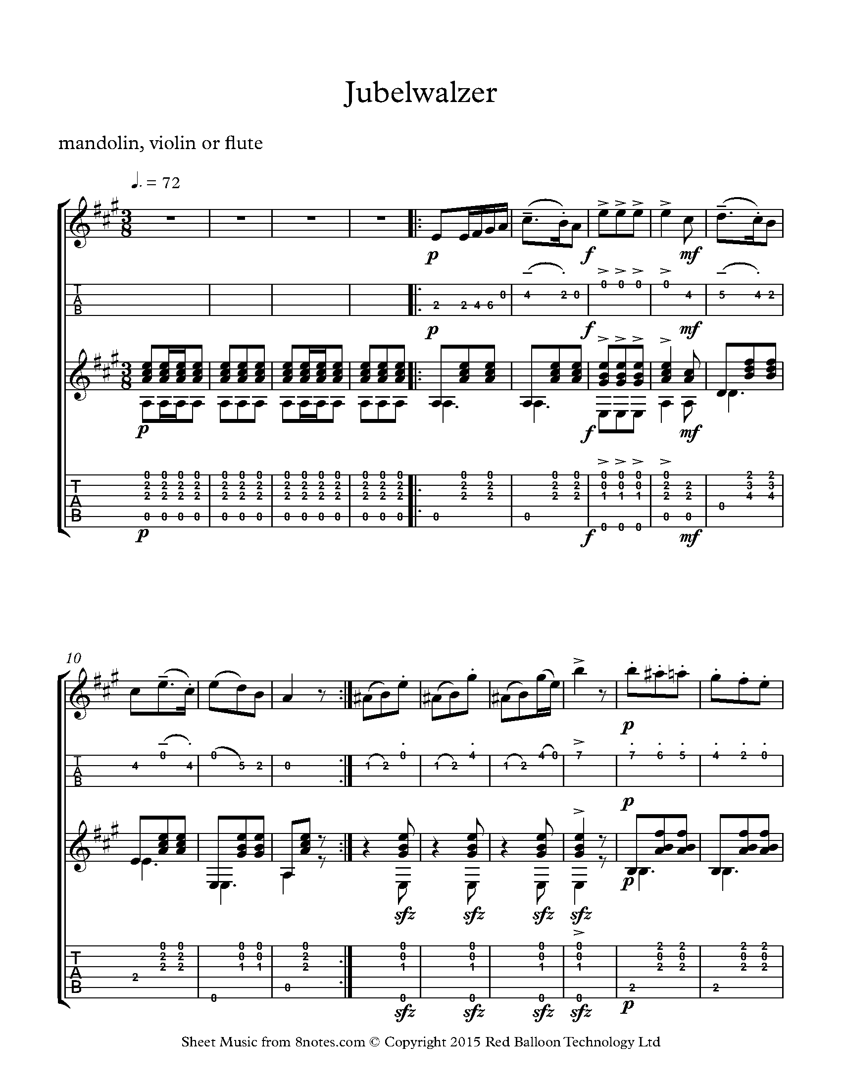 Jubelwalzer Sheet music for MandolinGuitar Duet