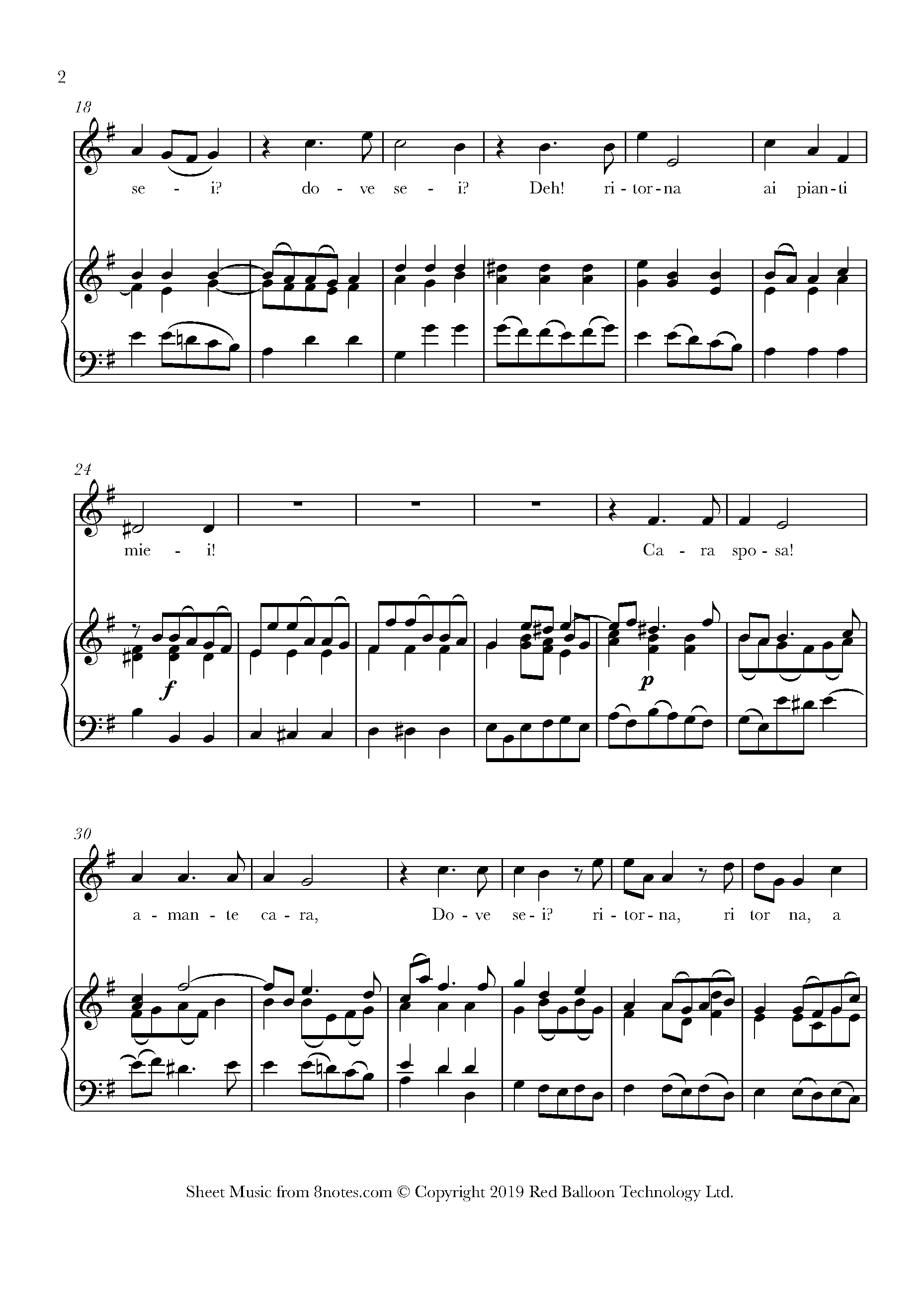 Handel Cara Sposa From Rinaldo Sheet Music For Mezzo Soprano Voice 8notes Com