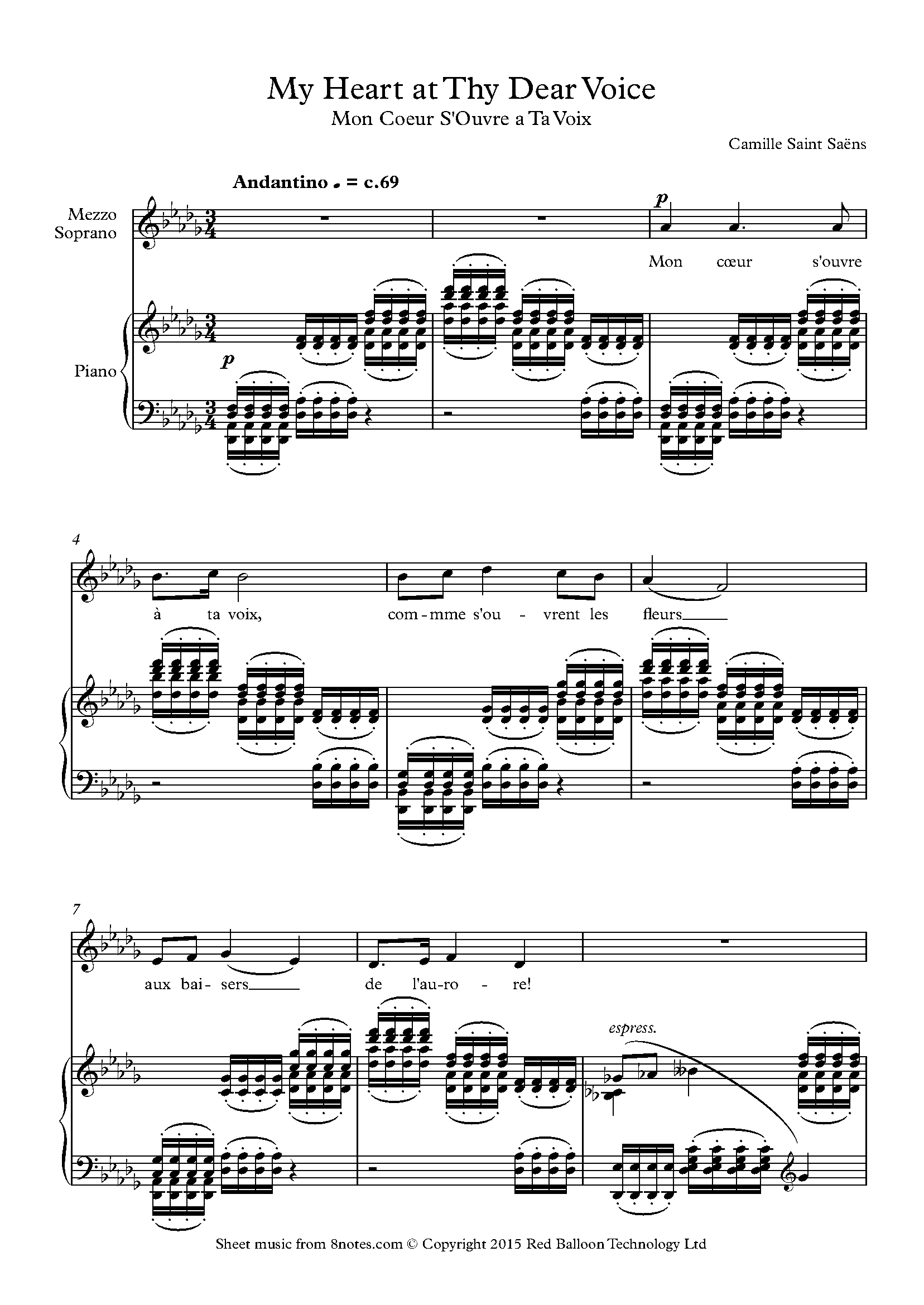Saint Saens Mon Coeur S Ouvre A Ta Voix My Heart At Thy Dear Voice Sheet Music For Mezzo Soprano Voice 8notes Com Saint Saens Mon Coeur S Ouvre A Ta Voix My Heart At Thy Dear Voice Sheet Music For Mezzo Soprano Voice 8notes Com