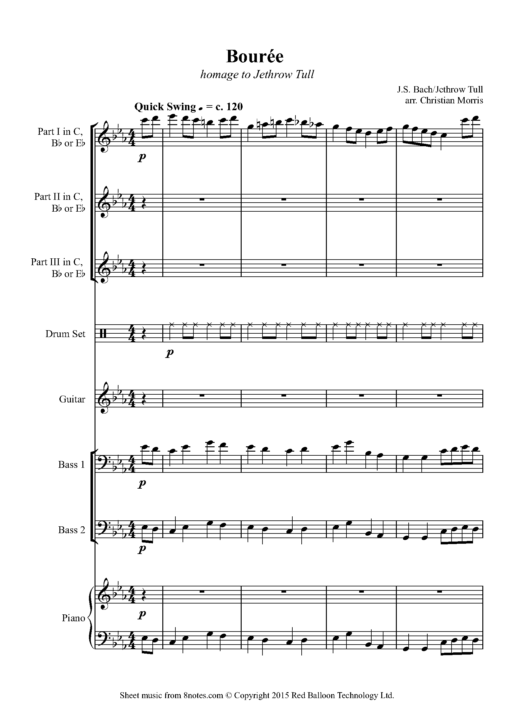 Jethro Tull Swinging Bouree (Homage to Jethro Tull) Sheet music for