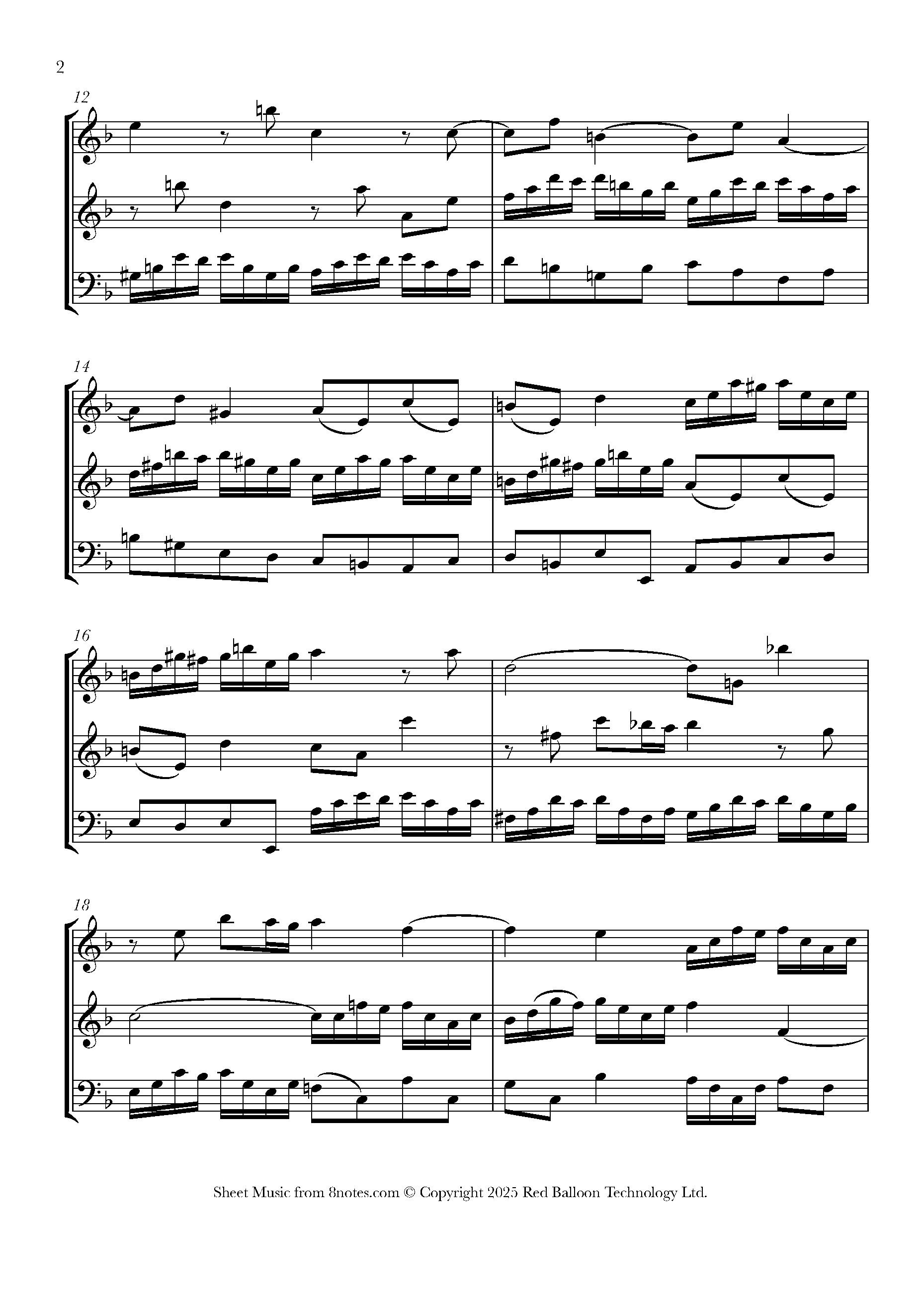 Bach, Johann Sebastian Trio Sonata in F major, BWV 1040 for Mixed