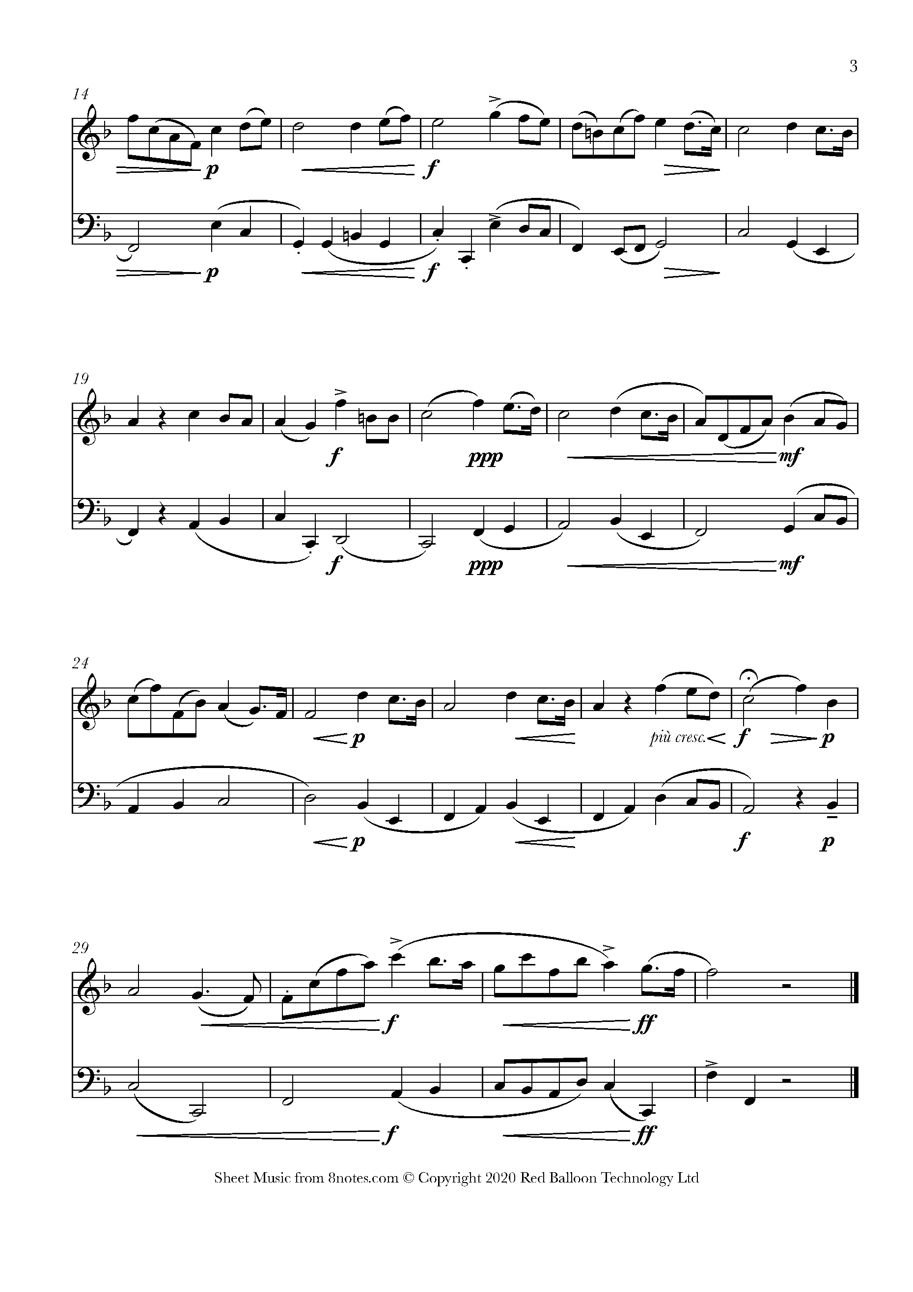 Giordano Caro mio ben Sheet music for OboeCello Duet