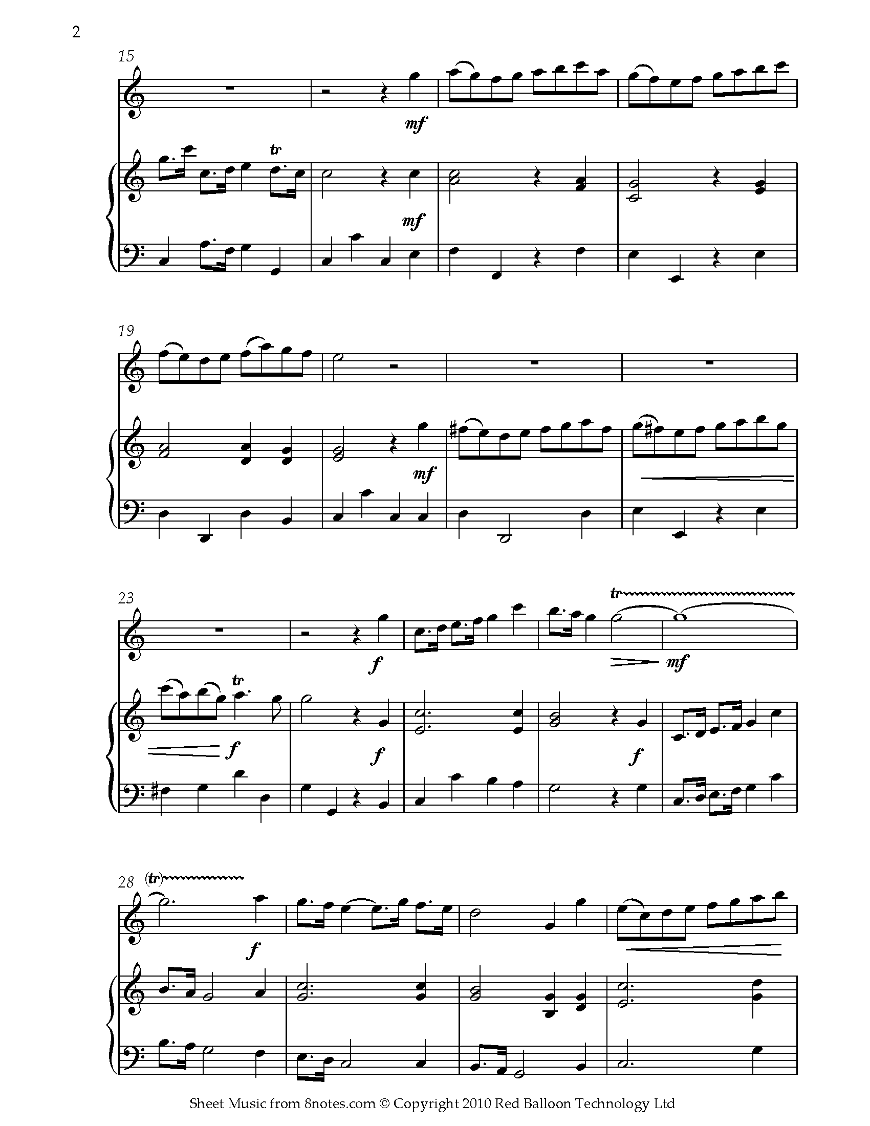 Maurice Greene Trumpet Tune Sheet music for Oboe