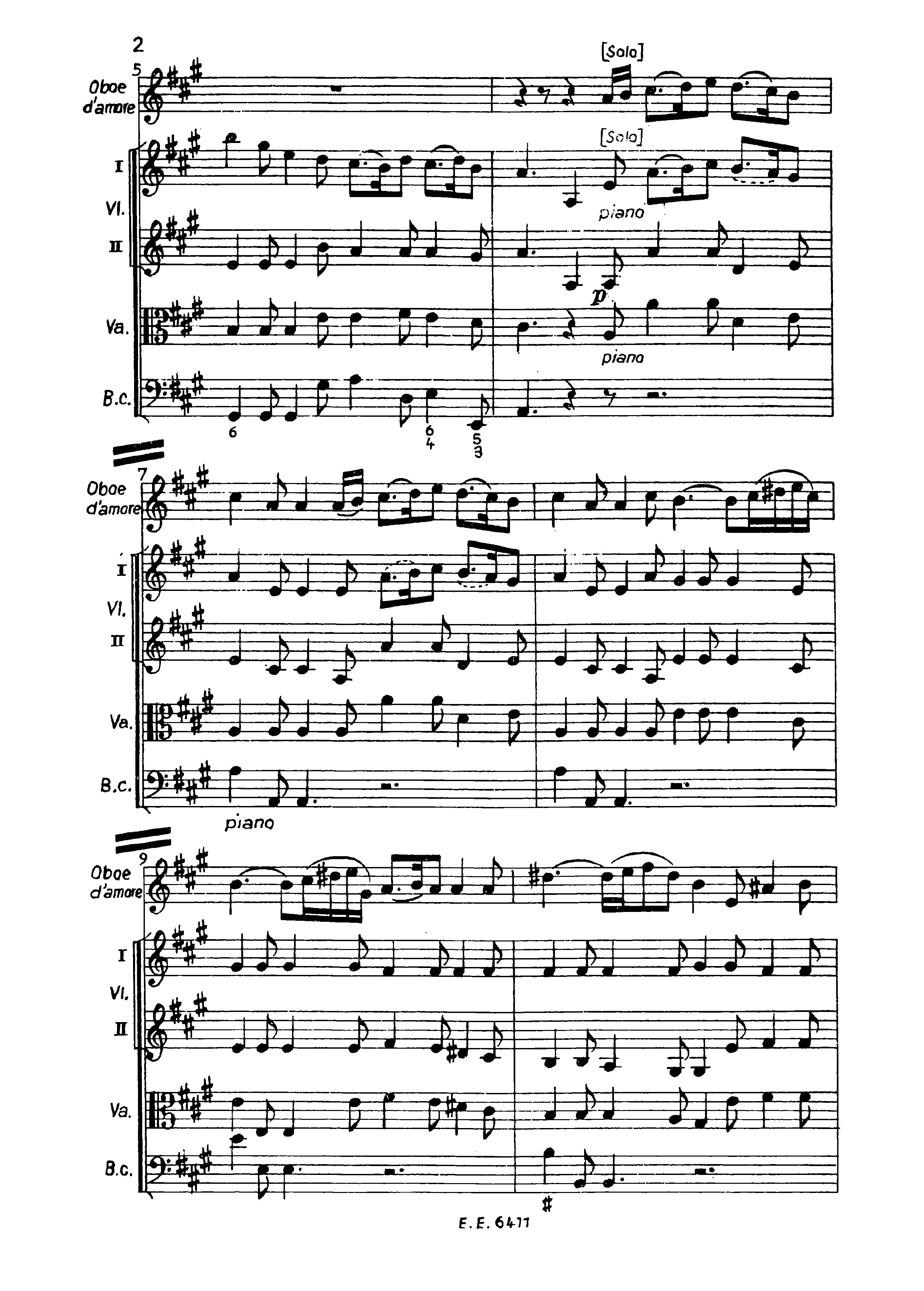 Telemann, Georg Philipp - Concerto for Oboe d'amore, TWV 51:A2 Sheet ...