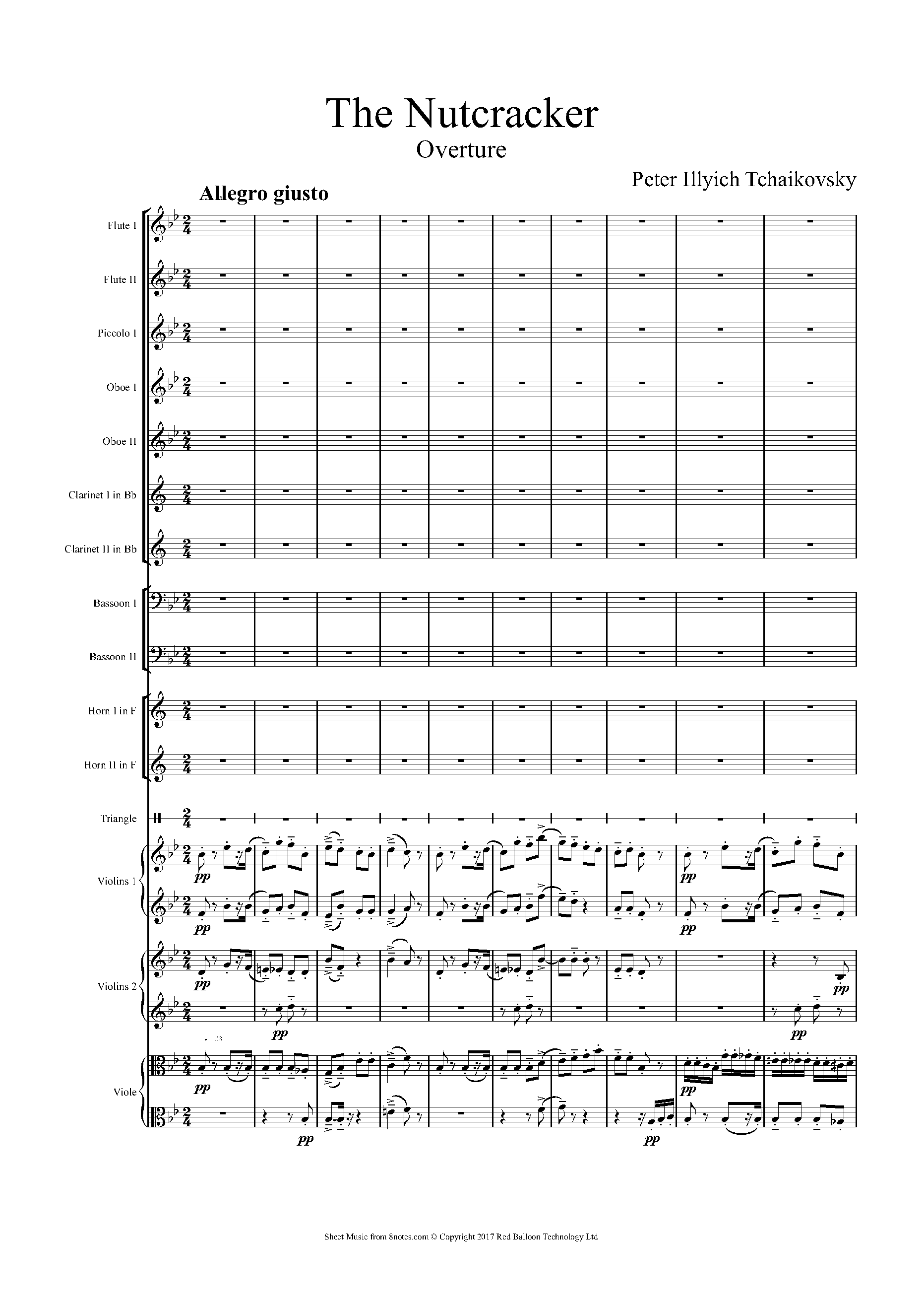 Tchaikovsky Nutcracker Suite, Op. 71a I.Overture Sheet music for