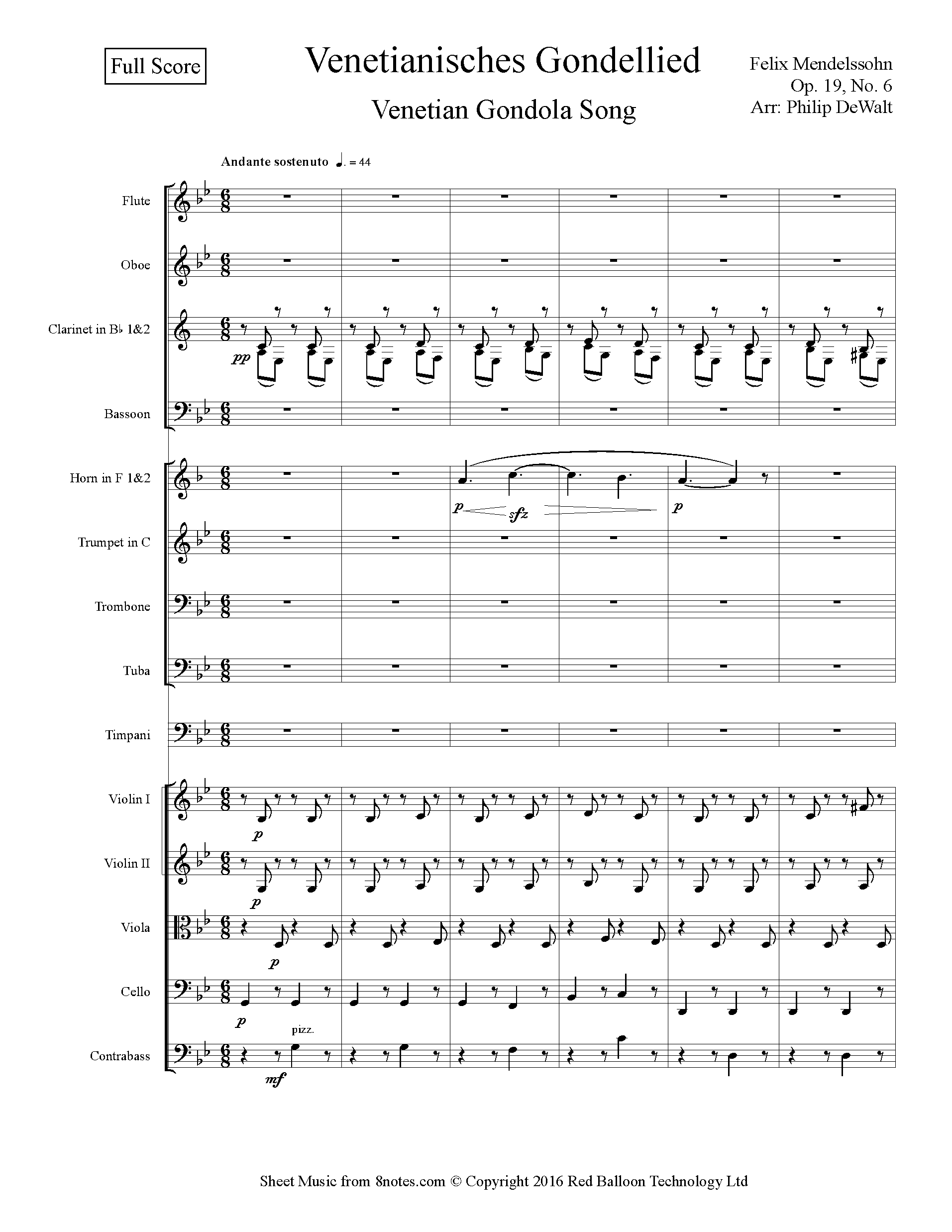 Mendelssohn Gondellied Gondola Song) Op.19