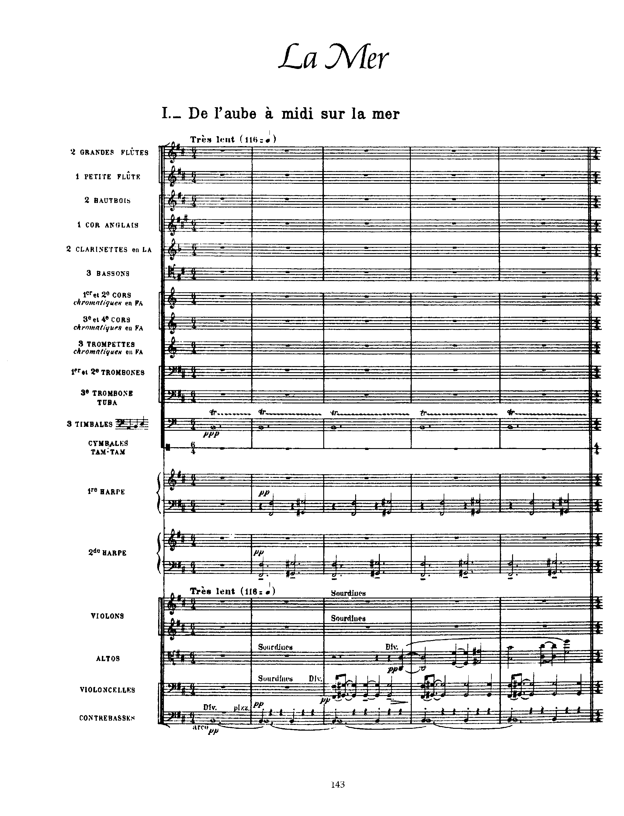 La Mer by Claude Debussy Sheet Music arranged by 8notes.com for Orchestra - 1 of 137 pages