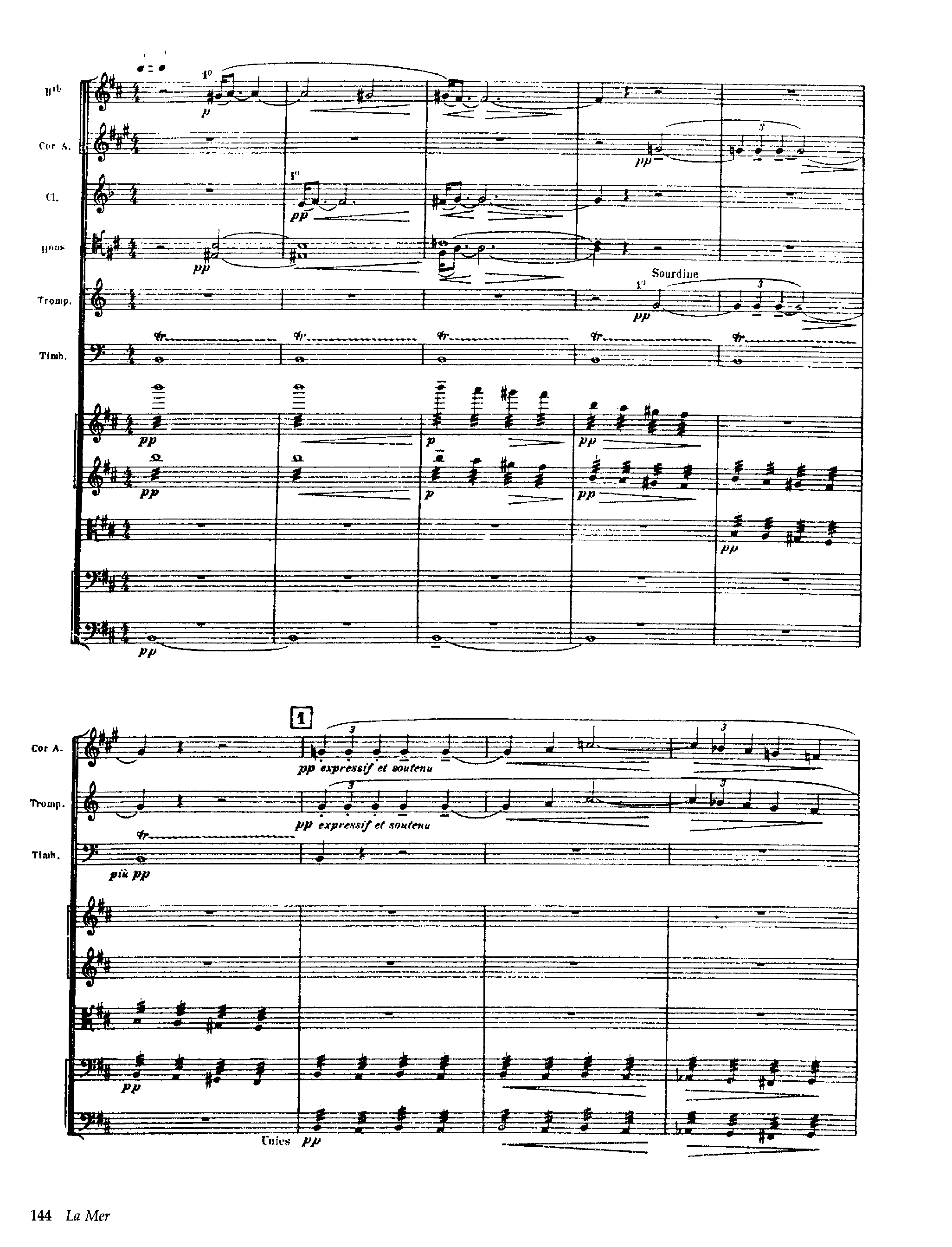 La Mer by Claude Debussy Sheet Music arranged by 8notes.com for Orchestra - 1 of 137 pages